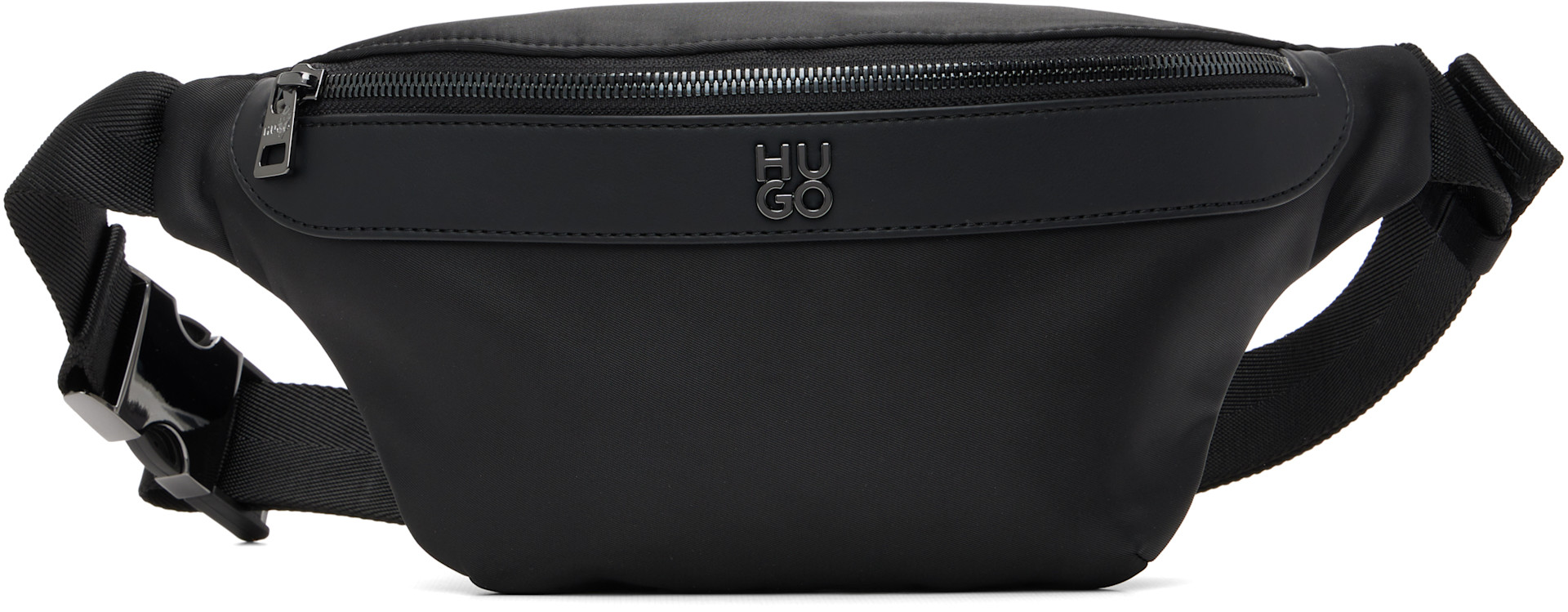 Hugo - Black Stacked Logo Belt Bag