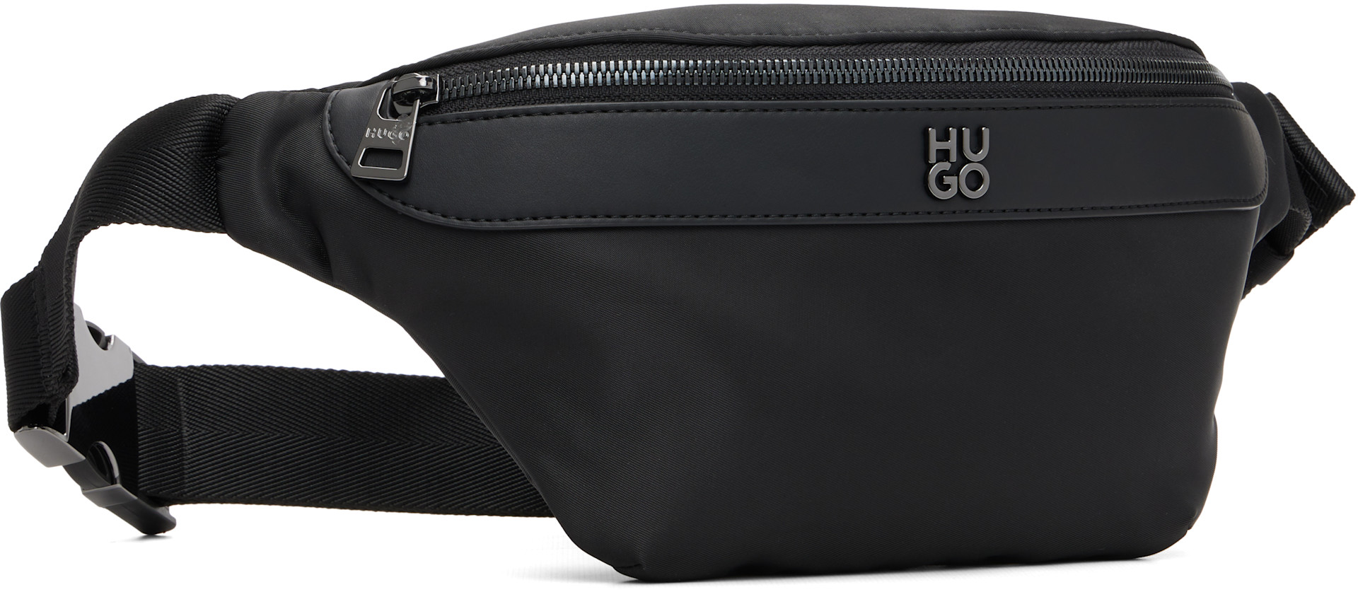 Hugo - Black Stacked Logo Belt Bag