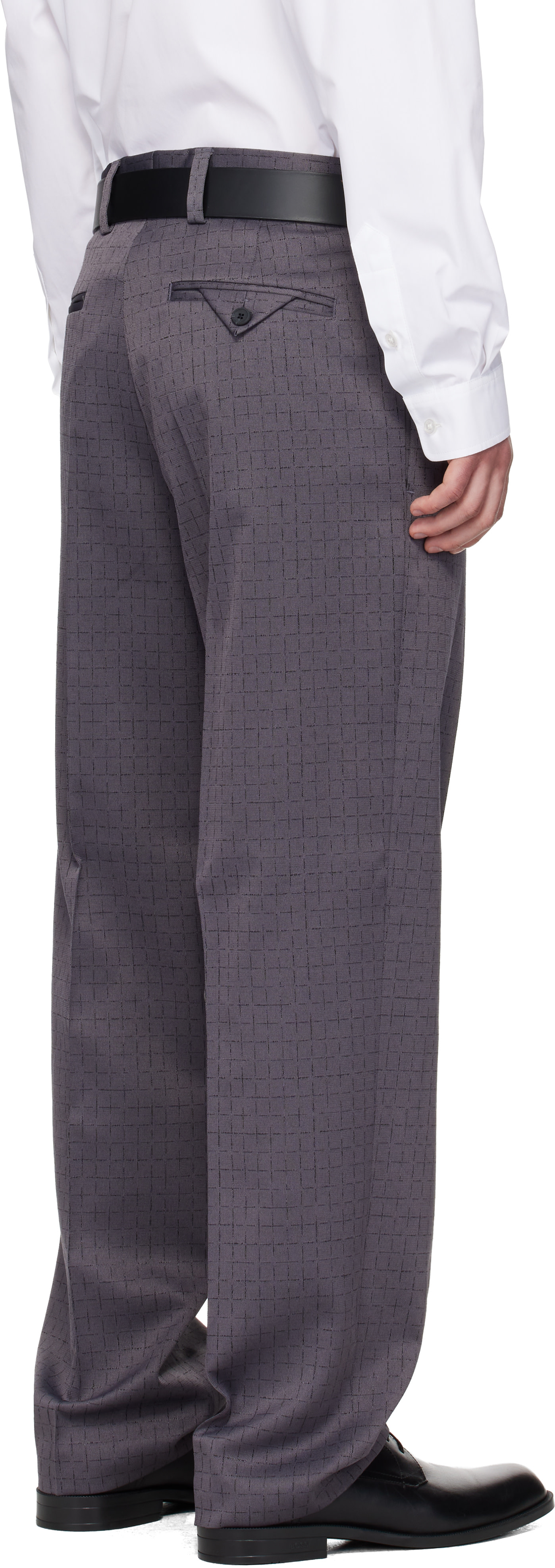 Hugo - Gray Checked Modern-Fit Trousers