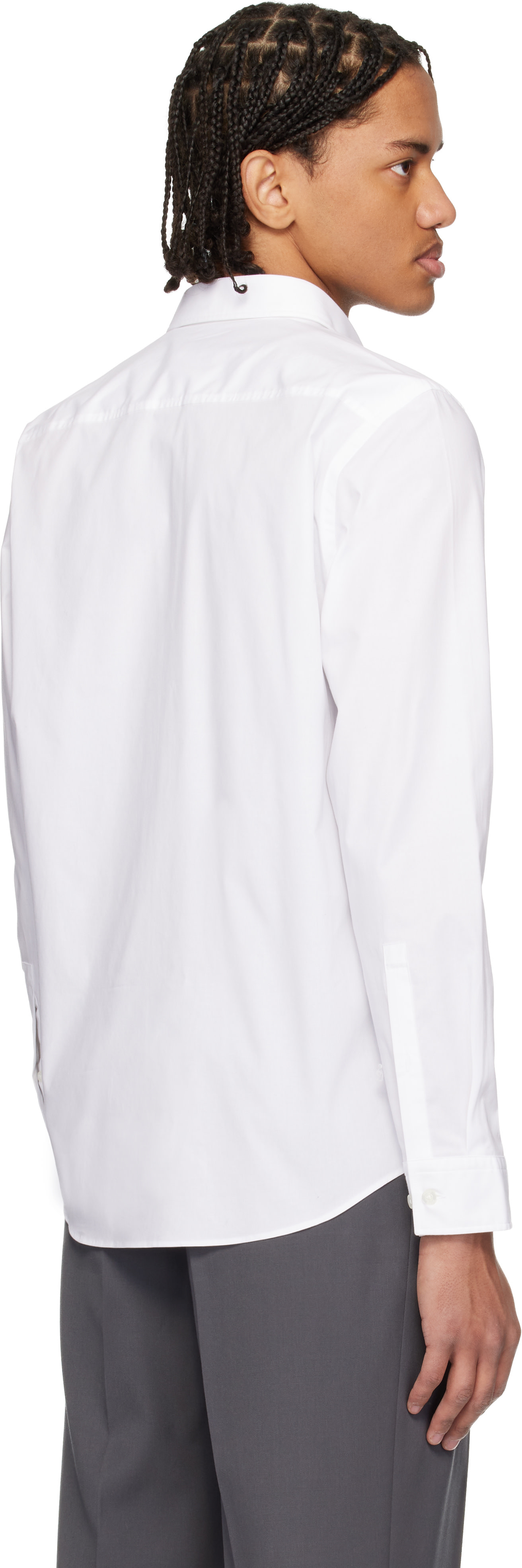 Hugo - White Stretch-Cotton Canvas Relaxed-Fit Shirt
