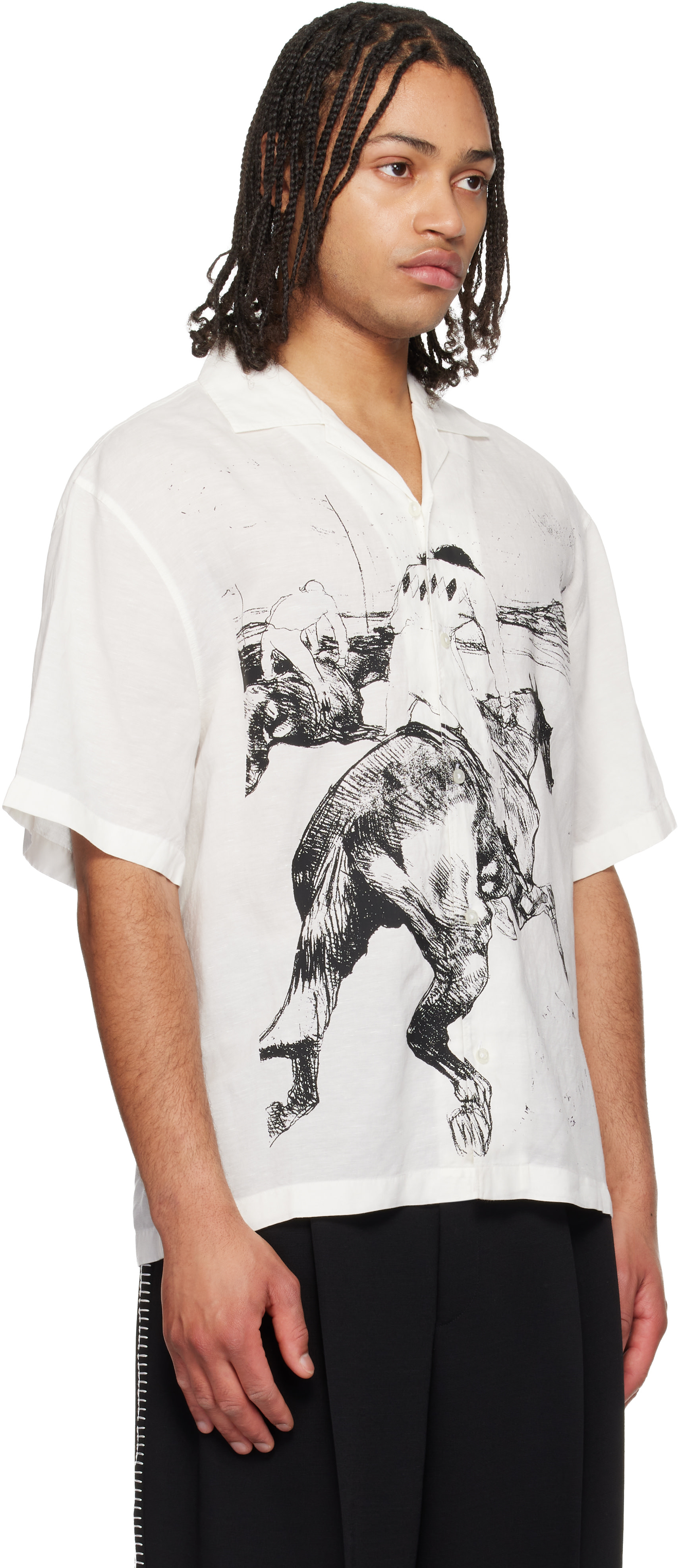 Hugo Off Hugo: Off-White Printed-Graphic Shirt | SSENSE Canada