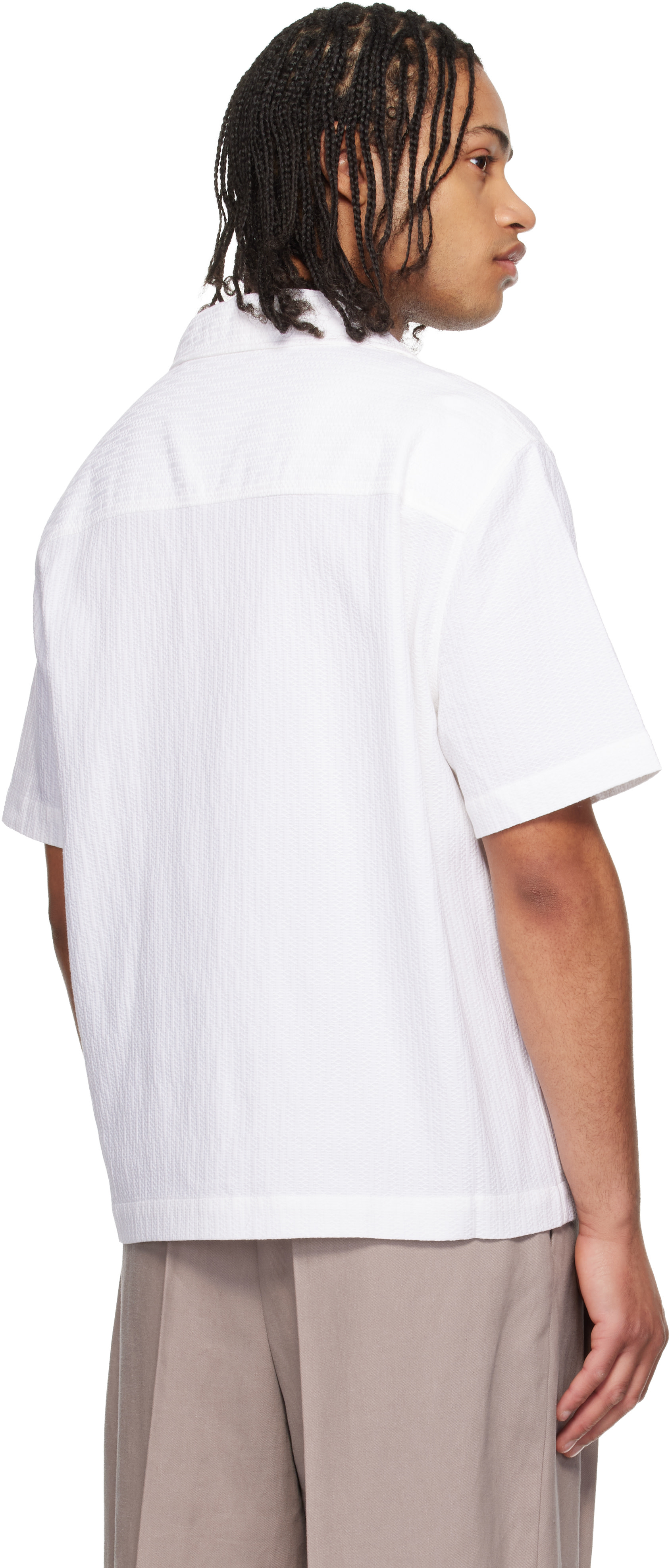 Hugo - White Oversized-Fit Structured Cotton Shirt