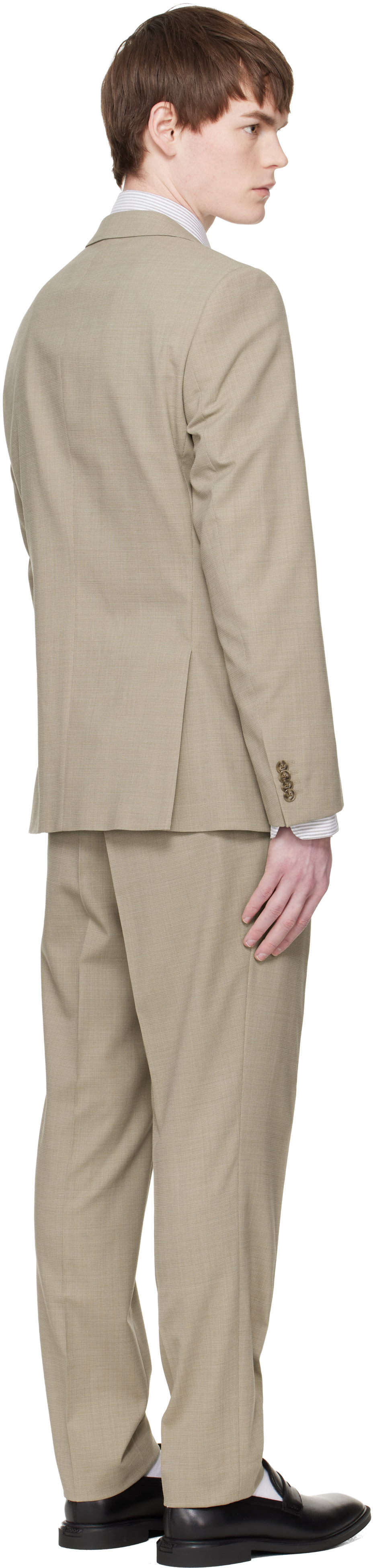 Hugo - Beige Two-Piece Slim-Fit Stretch Cloth Suit