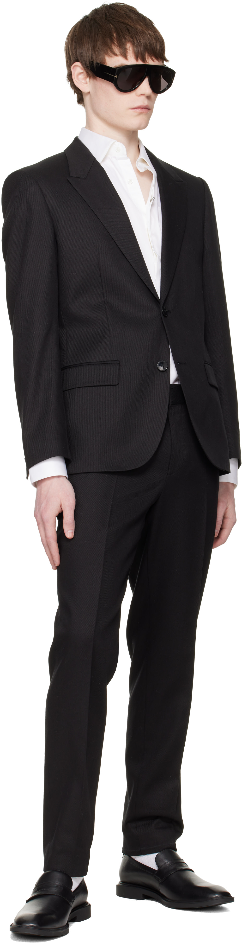Hugo - Black Three-Piece Slim-Fit Twill Suit