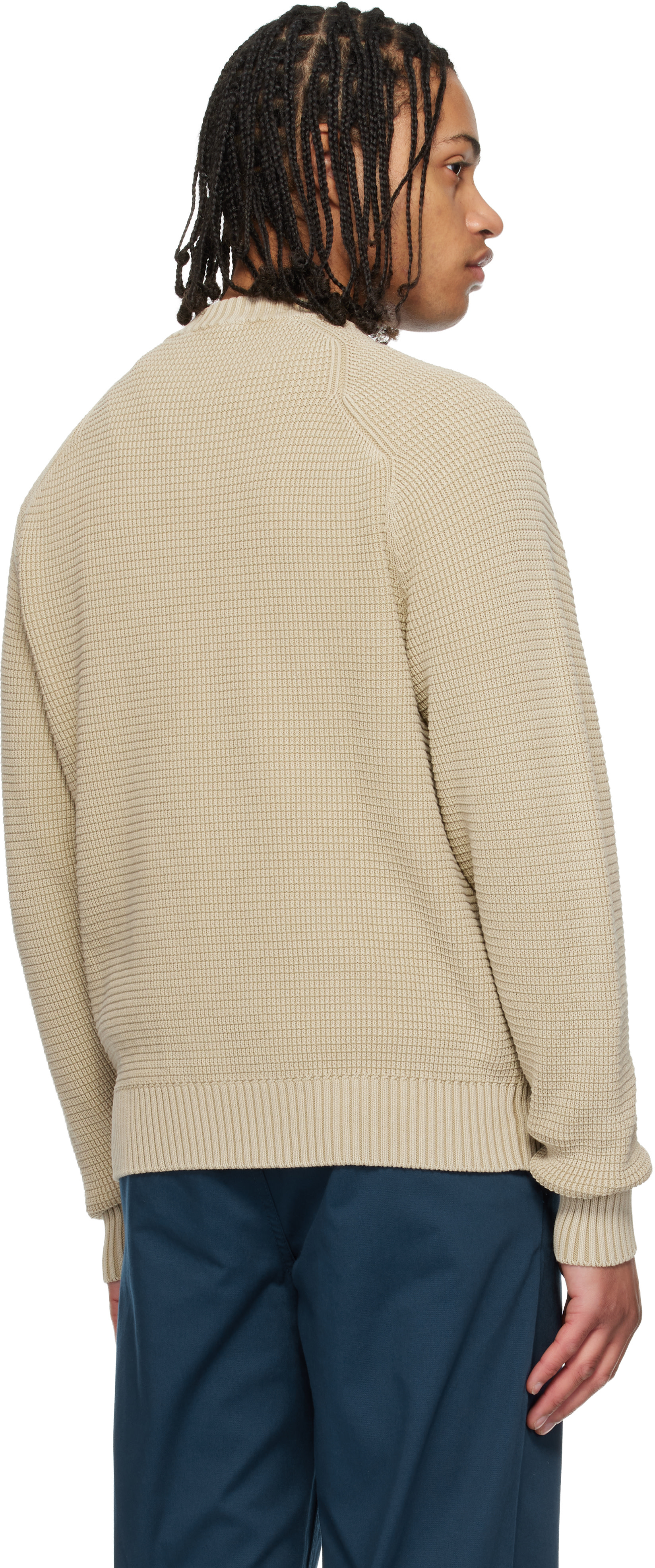 Hugo - Beige Knit Cotton Sweater