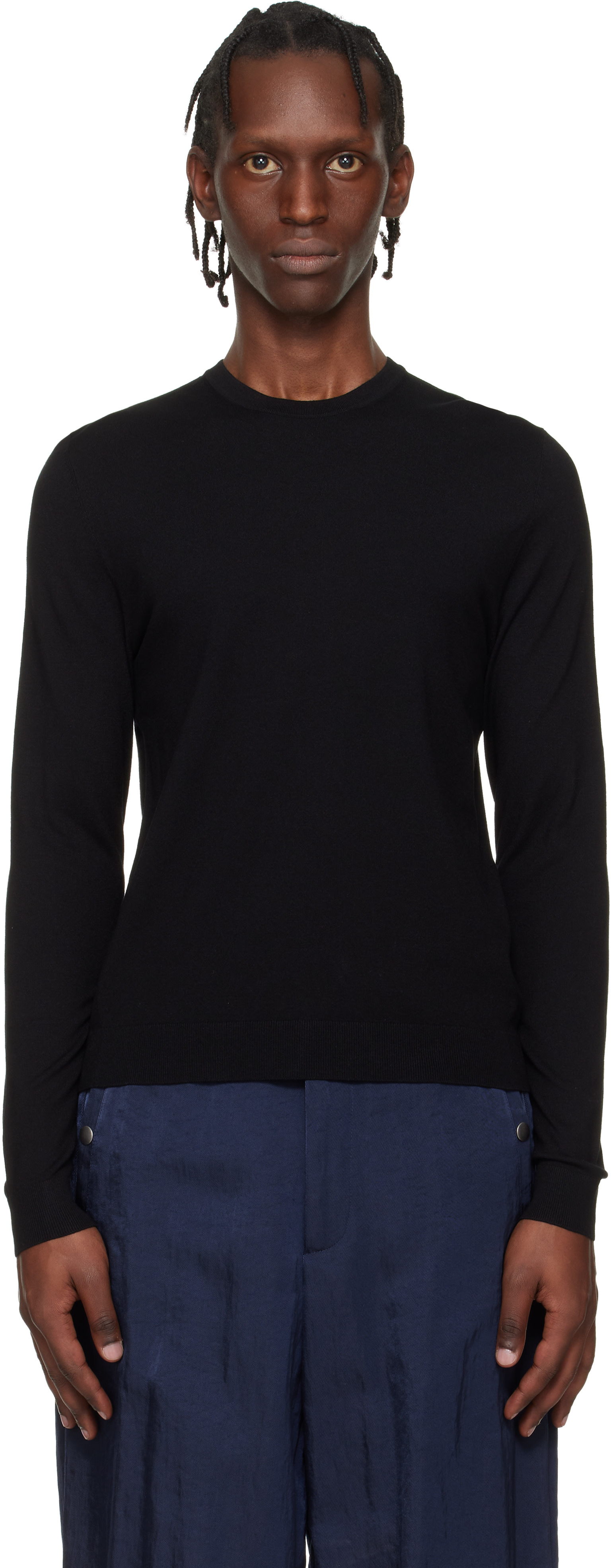 Hugo - Black Regular-Fit Crew Neckline Sweater