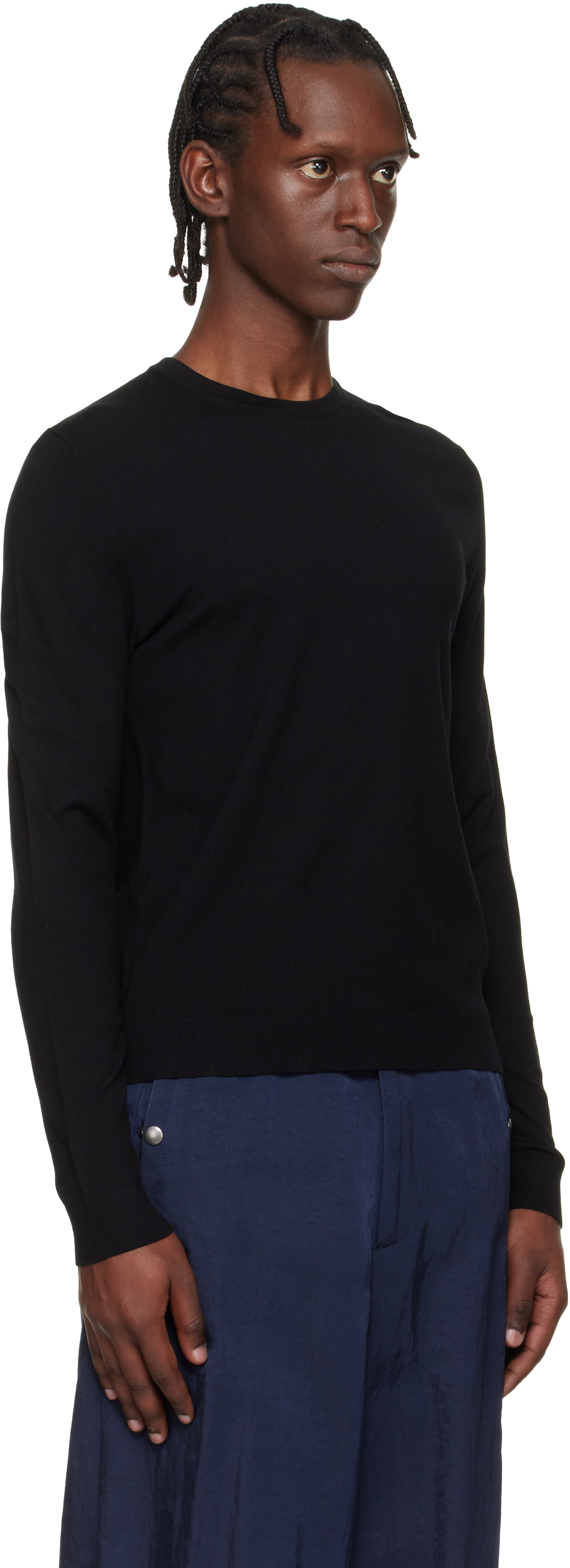 Hugo - Black Regular-Fit Crew Neckline Sweater