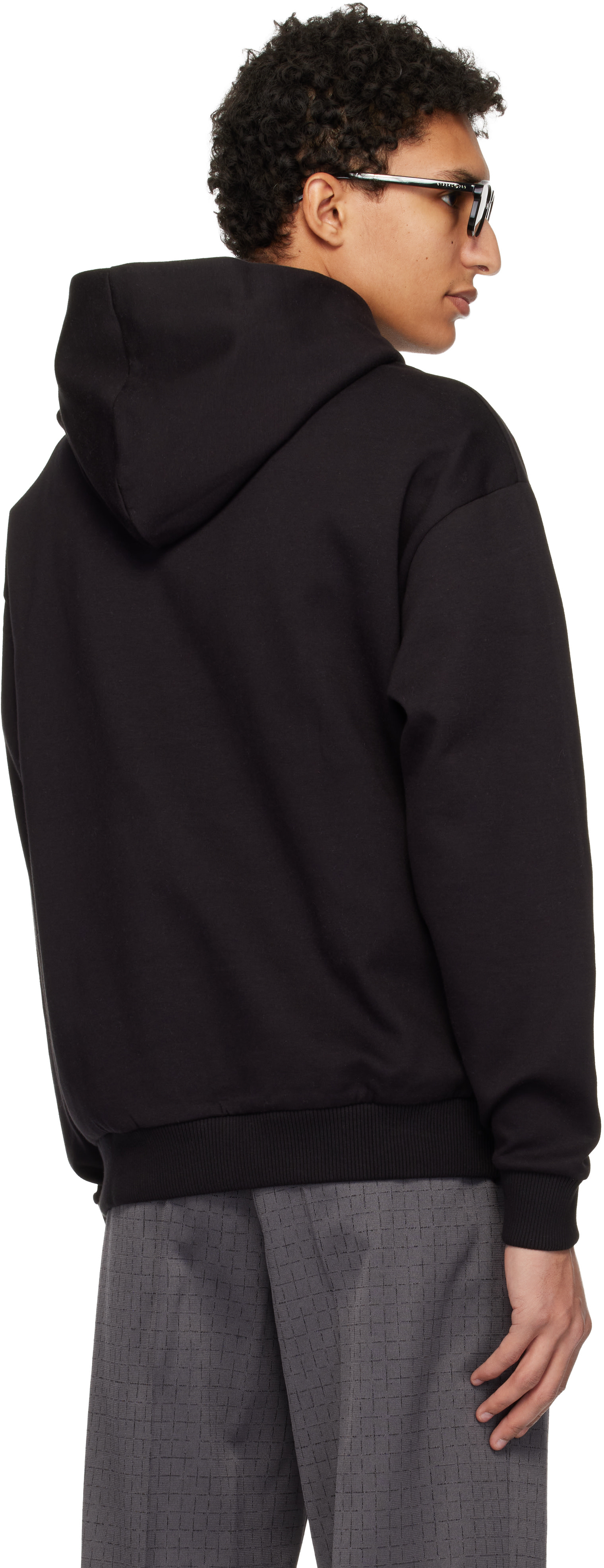 Hugo - Pull à capuche noir à logo brodé