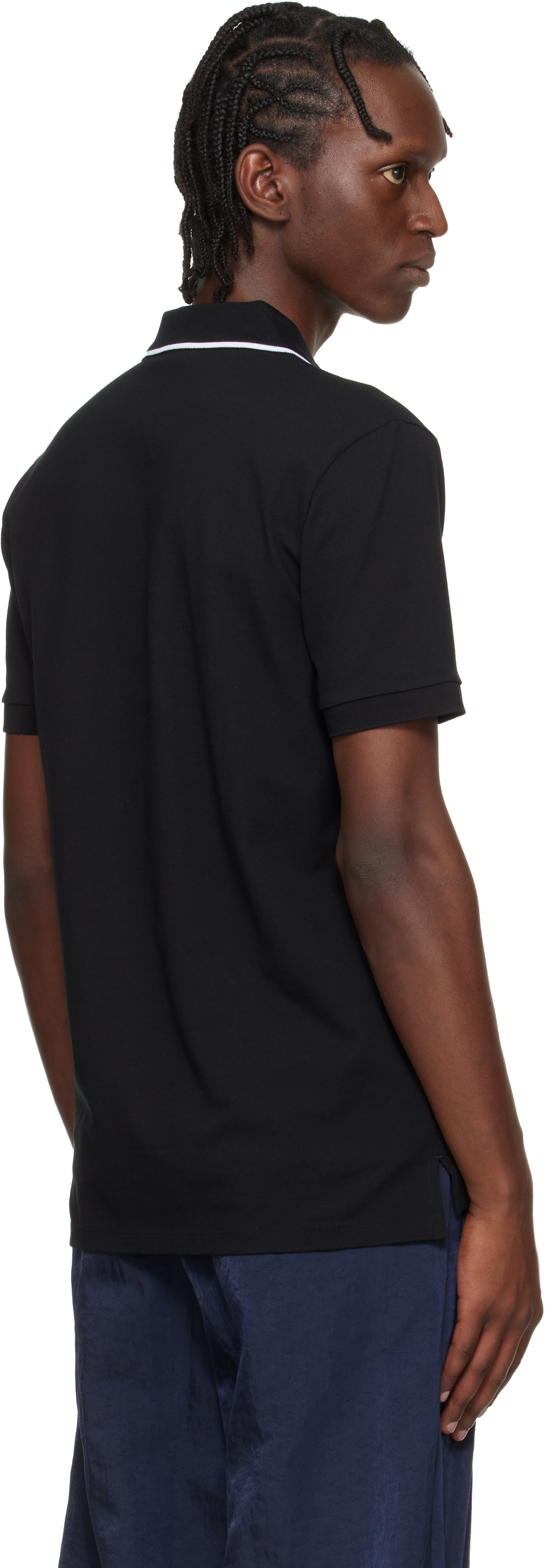 Hugo - Black Stretch Cotton Slim-Fit Logo Polo