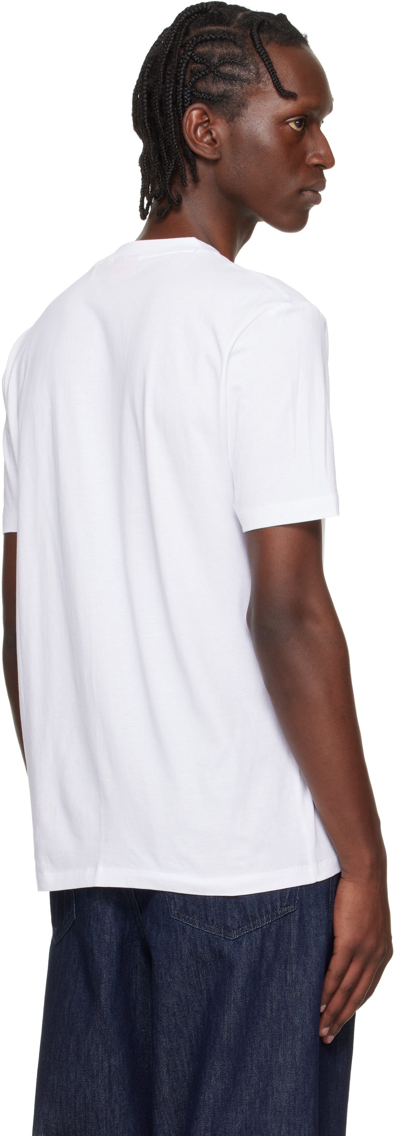 Hugo - White Regular-Fit Logo-Print T-shirt