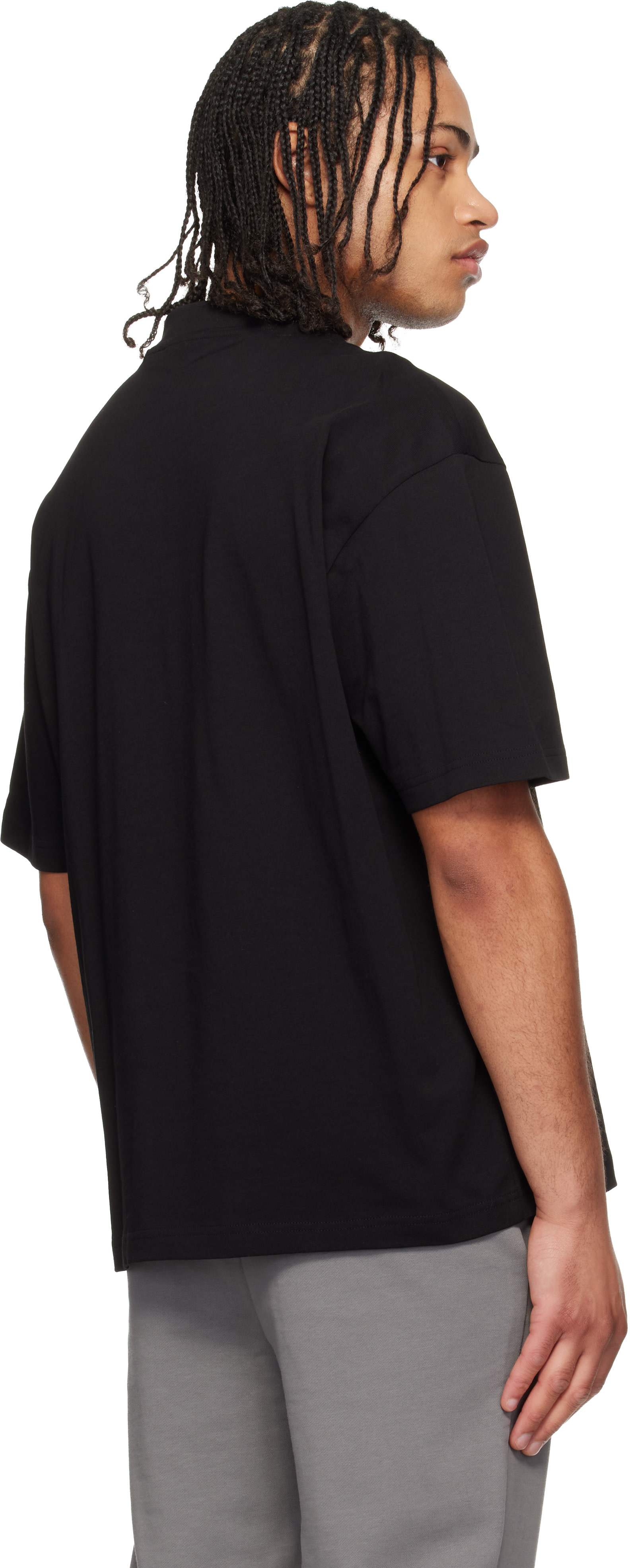 Hugo: Black Cotton-Jersey Logo T-shirt | SSENSE