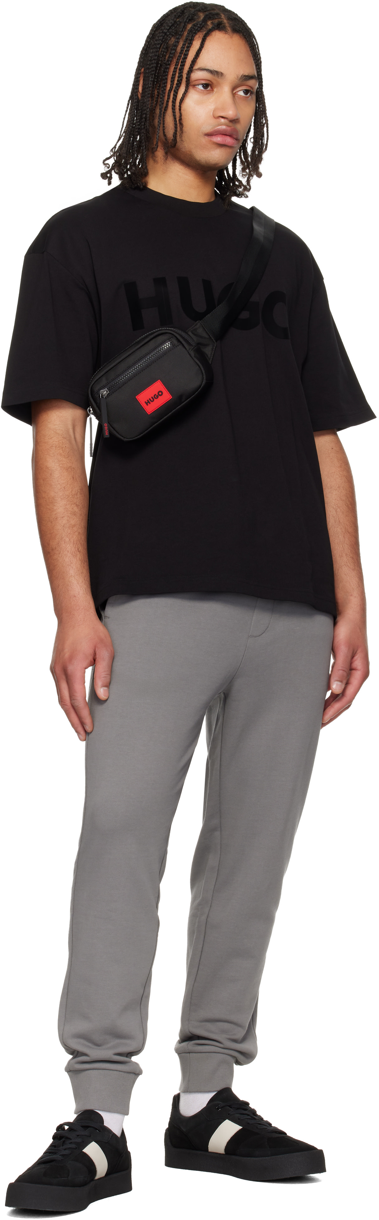 Hugo: Black Cotton-Jersey Logo T-shirt | SSENSE