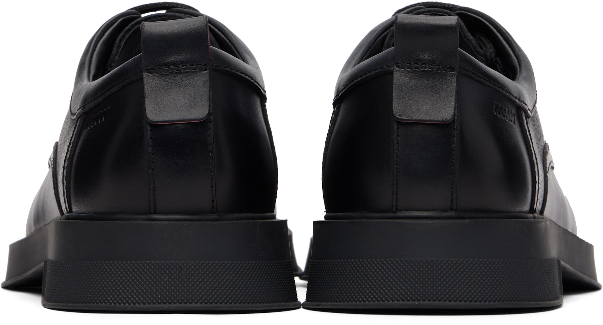 Hugo - Black Perforated Monograms Leather Derbys