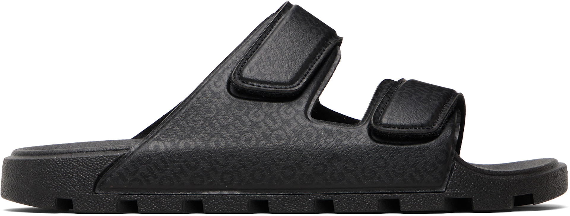 Hugo - Black Printed-Logo Sandals