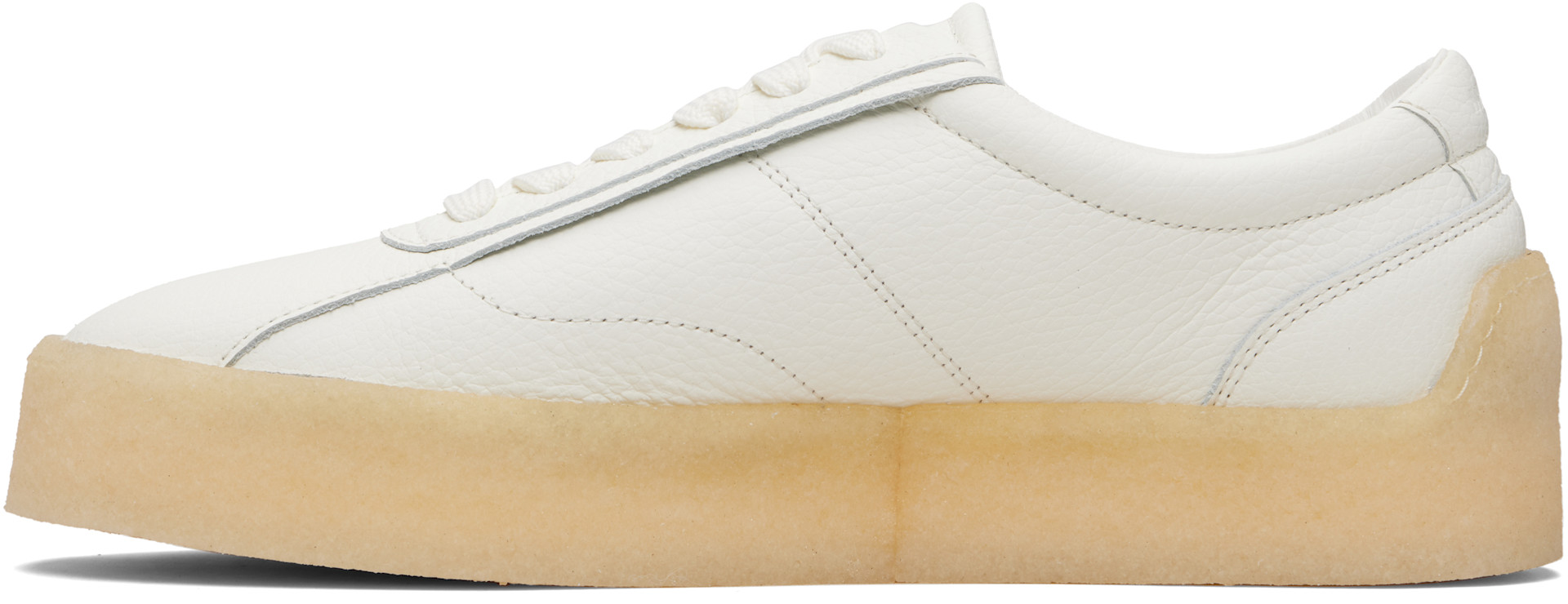 Hugo - Baskets blanches en cuir grainé