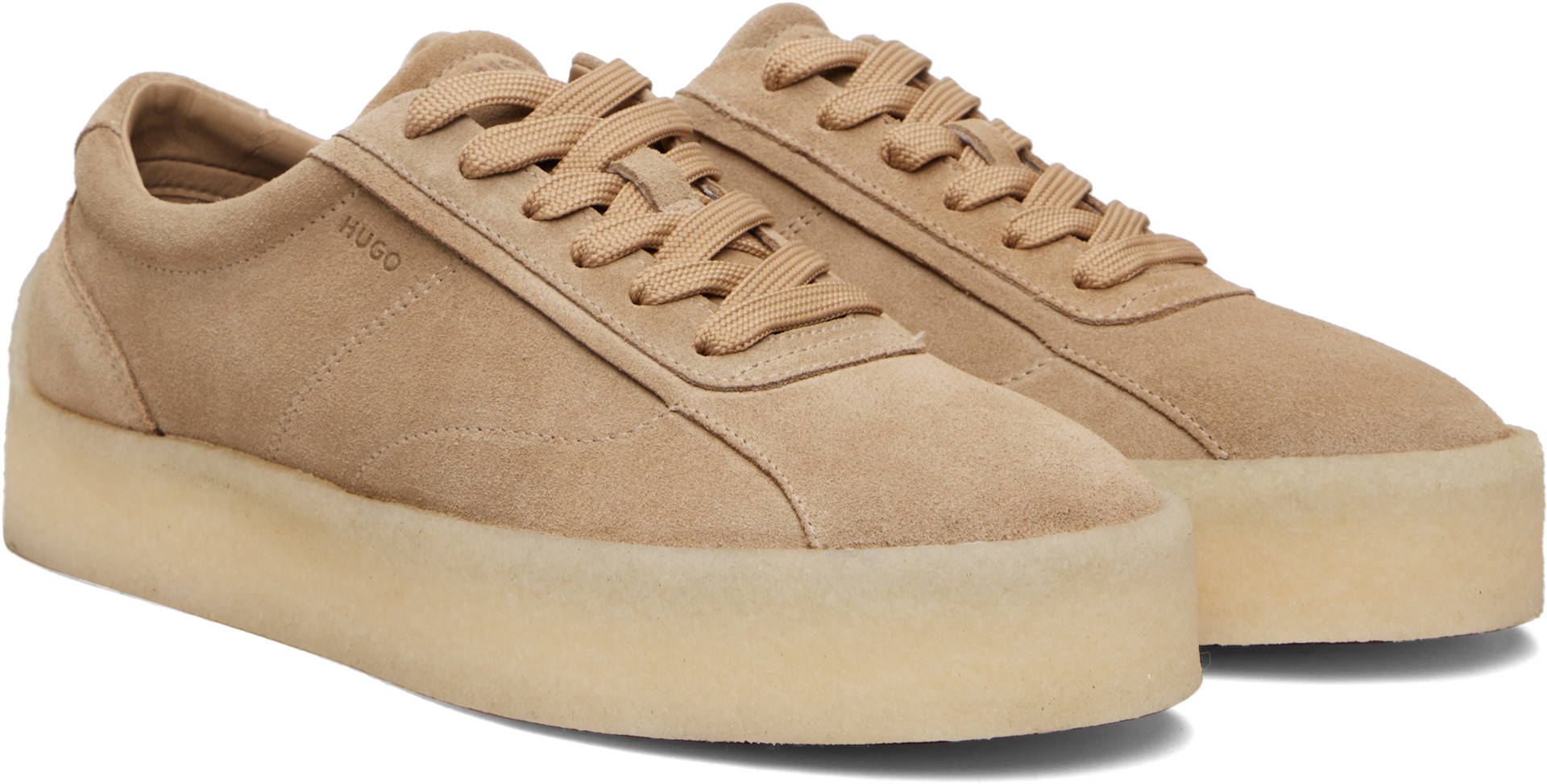 Hugo - Beige Suede Sneakers