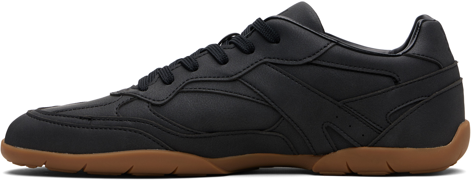 Hugo - Black Stacked Logo Faux-Leather Sneakers