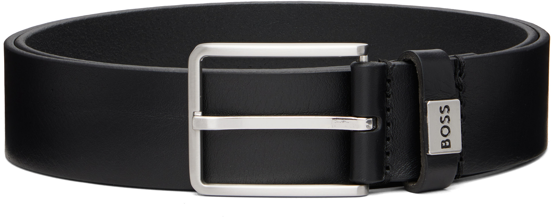 BOSS - Black Buffed Leather Belt