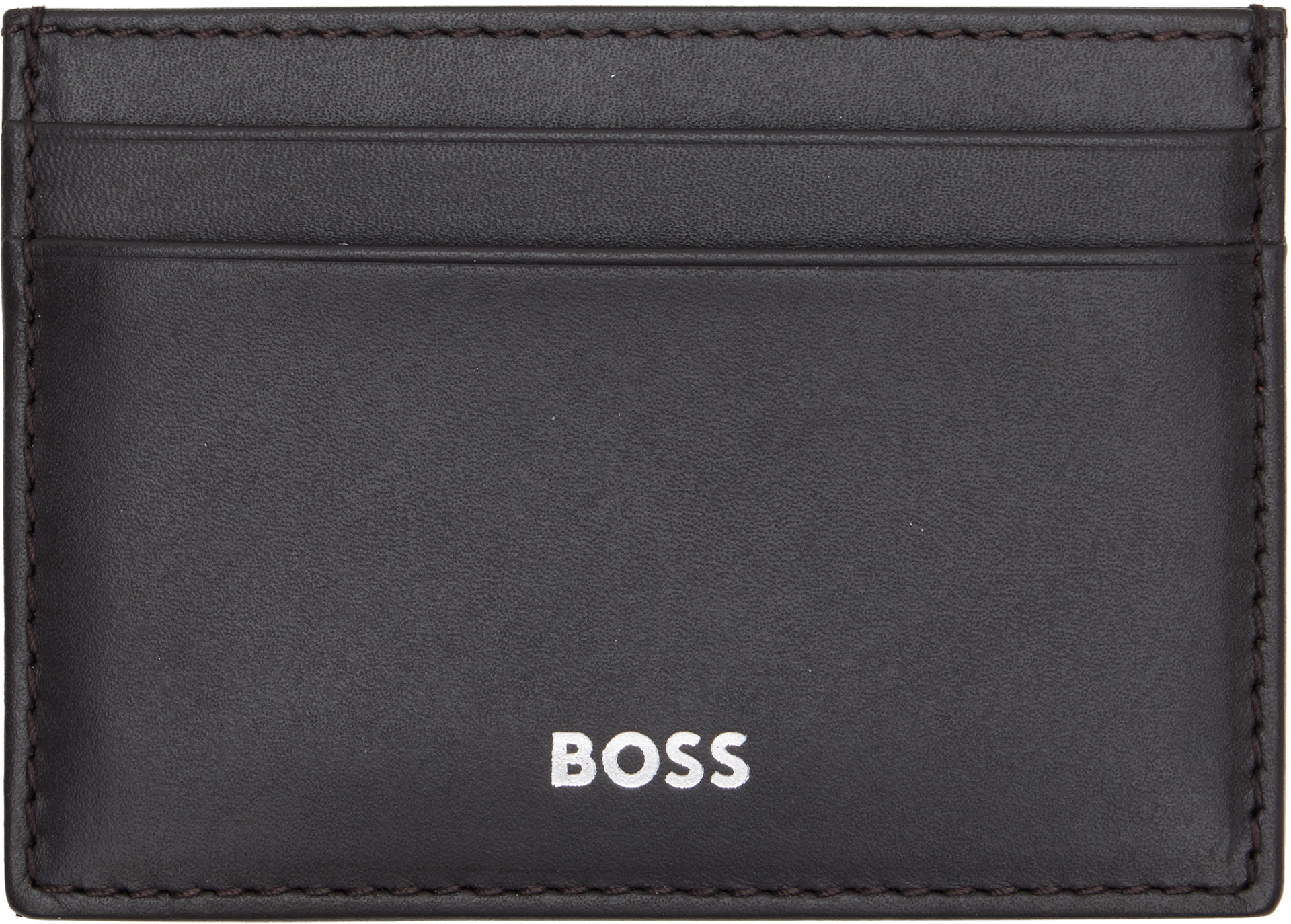 BOSS - Black Logo Stamp Leather Card Holder