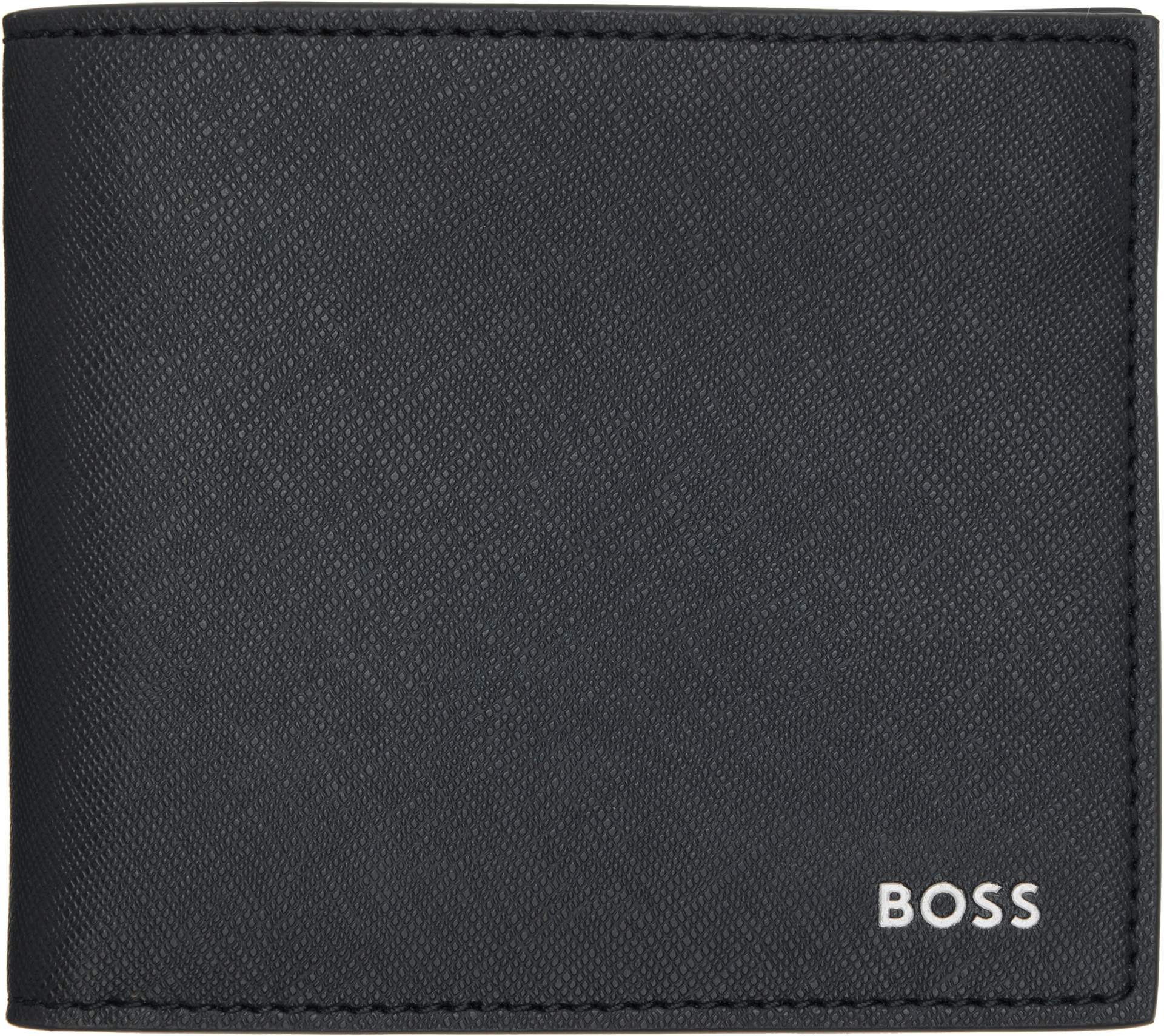 Boss - 네이비 실버 포일 로고 지갑