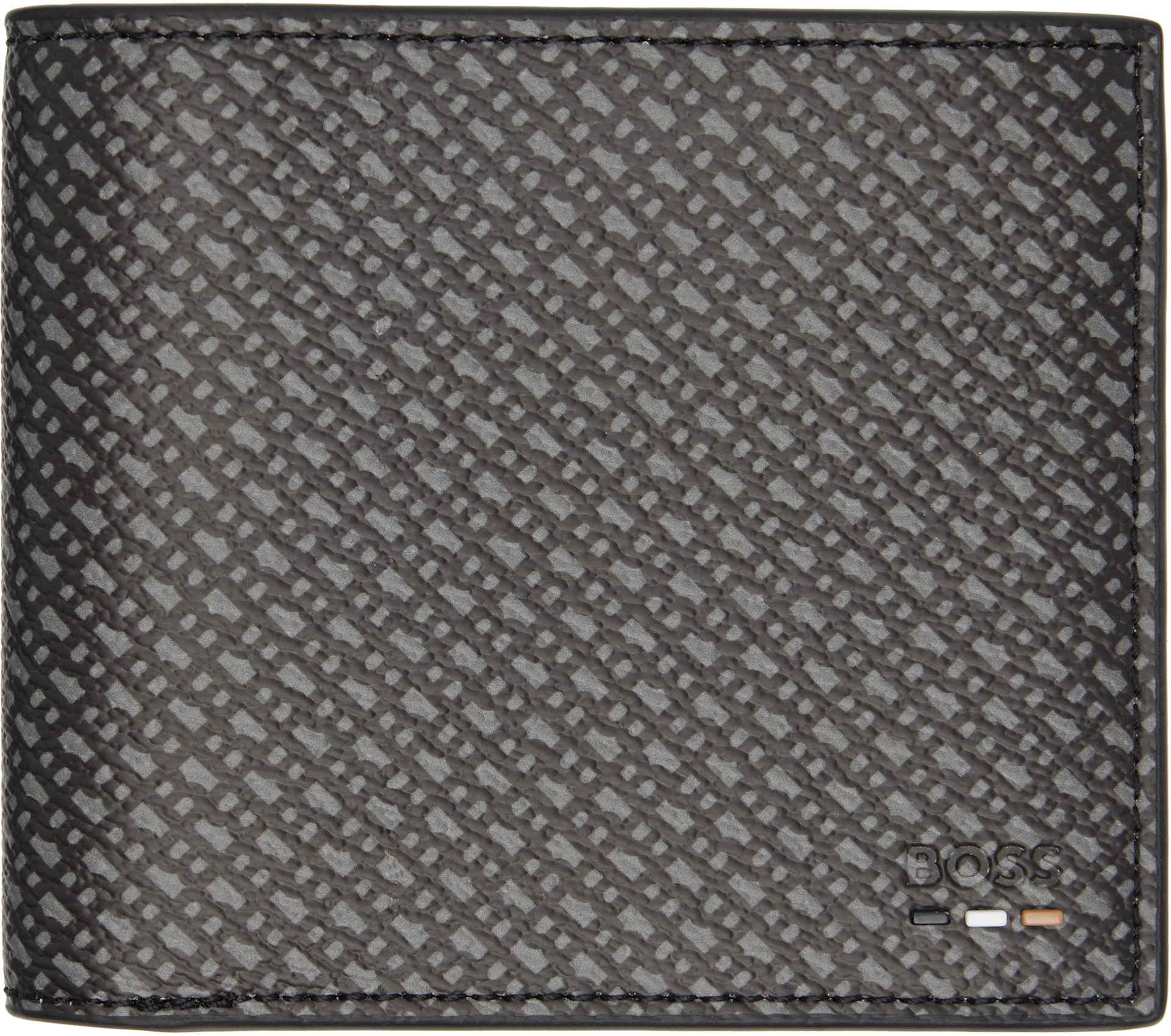 BOSS - Black Grained Faux-Leather Wallet