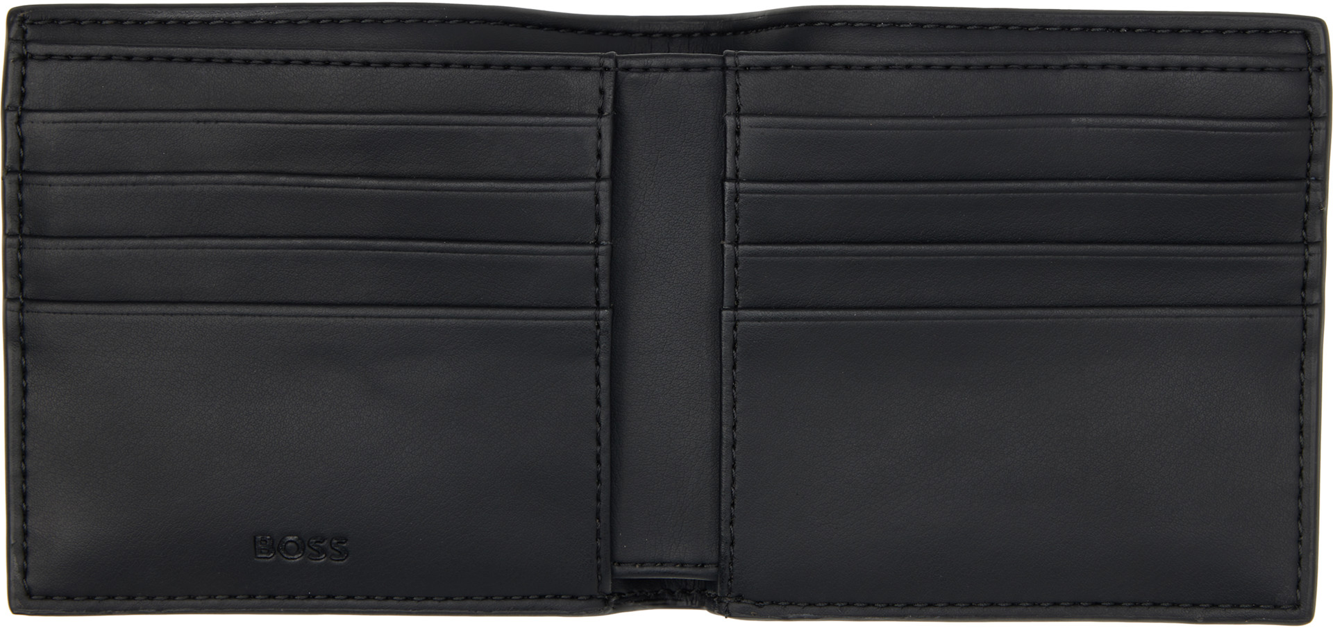 BOSS - Black Grained Faux-Leather Wallet