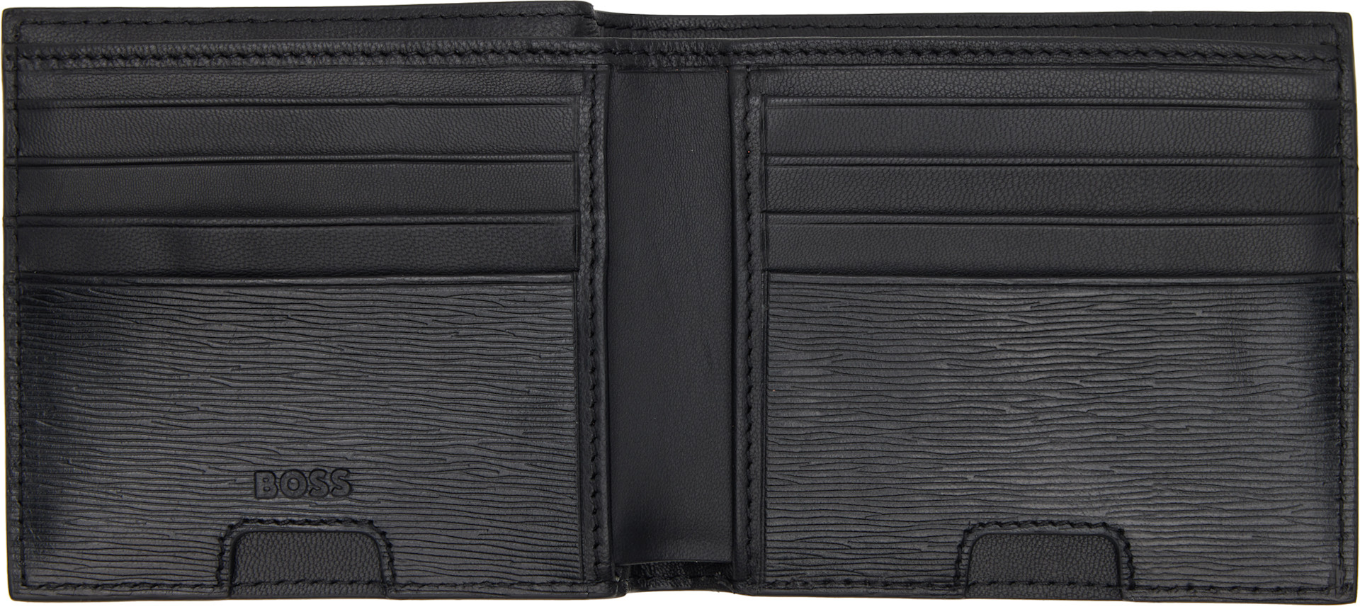 BOSS: Black Saffiano Bifold Wallet | SSENSE