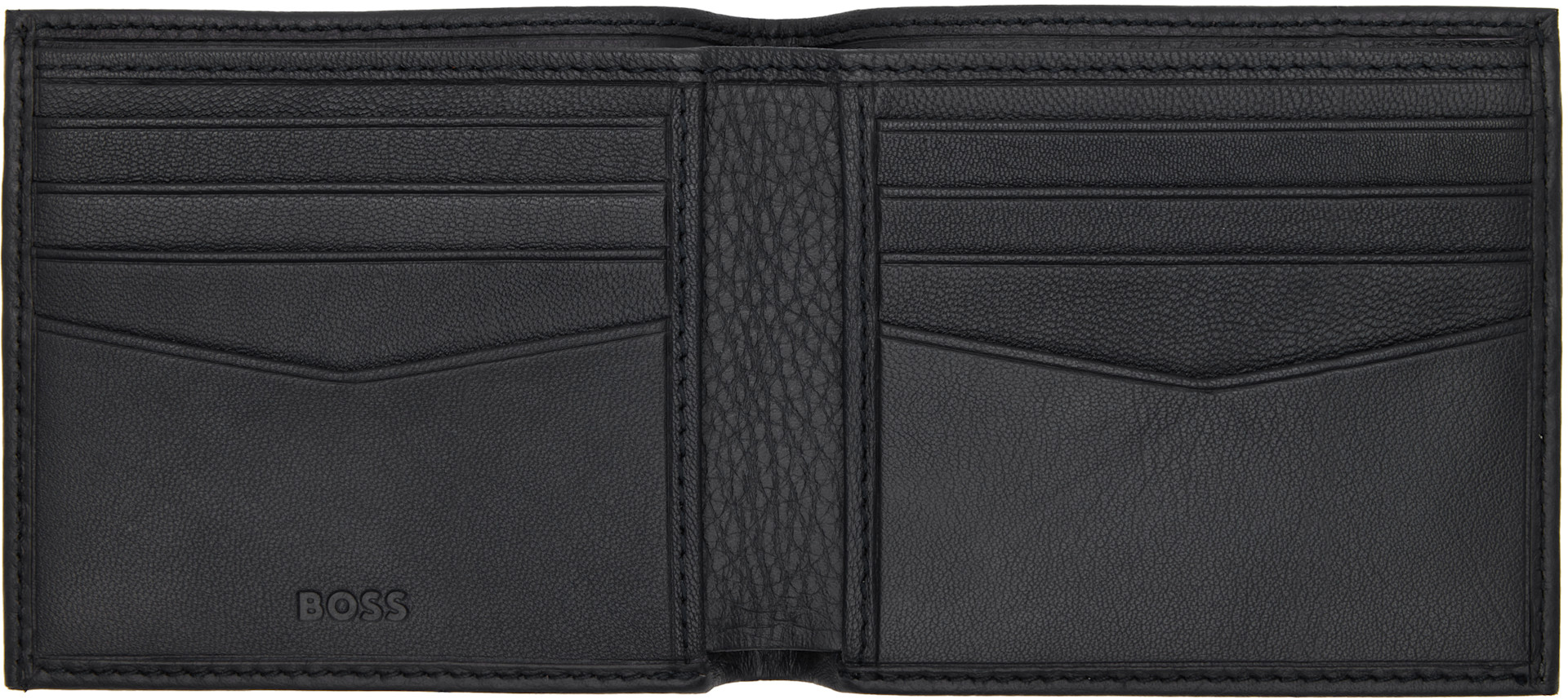 BOSS - Navy Grained Leather Wallet