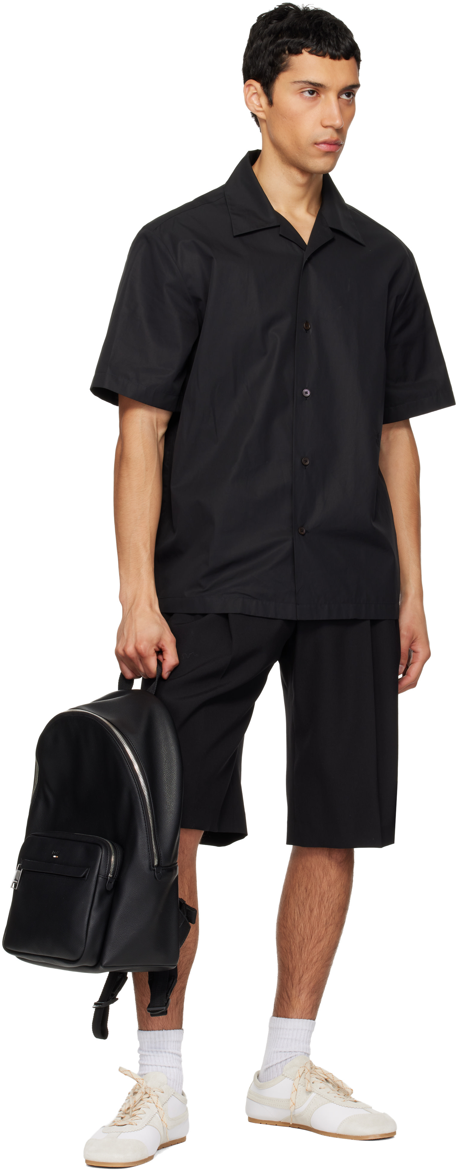 BOSS - Black Embossed-Logo Backpack