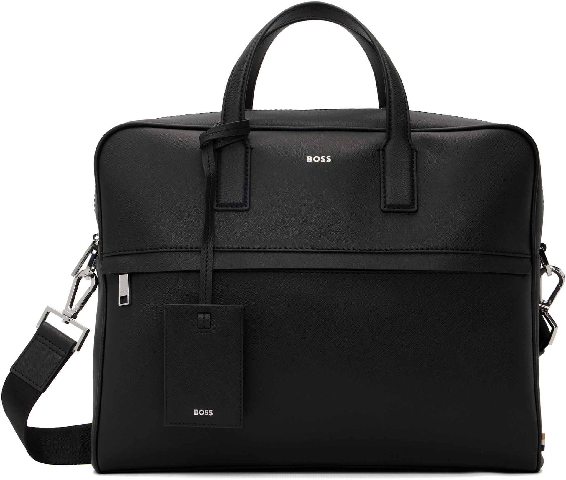 BOSS - Black Foil-Print Logo Briefcase