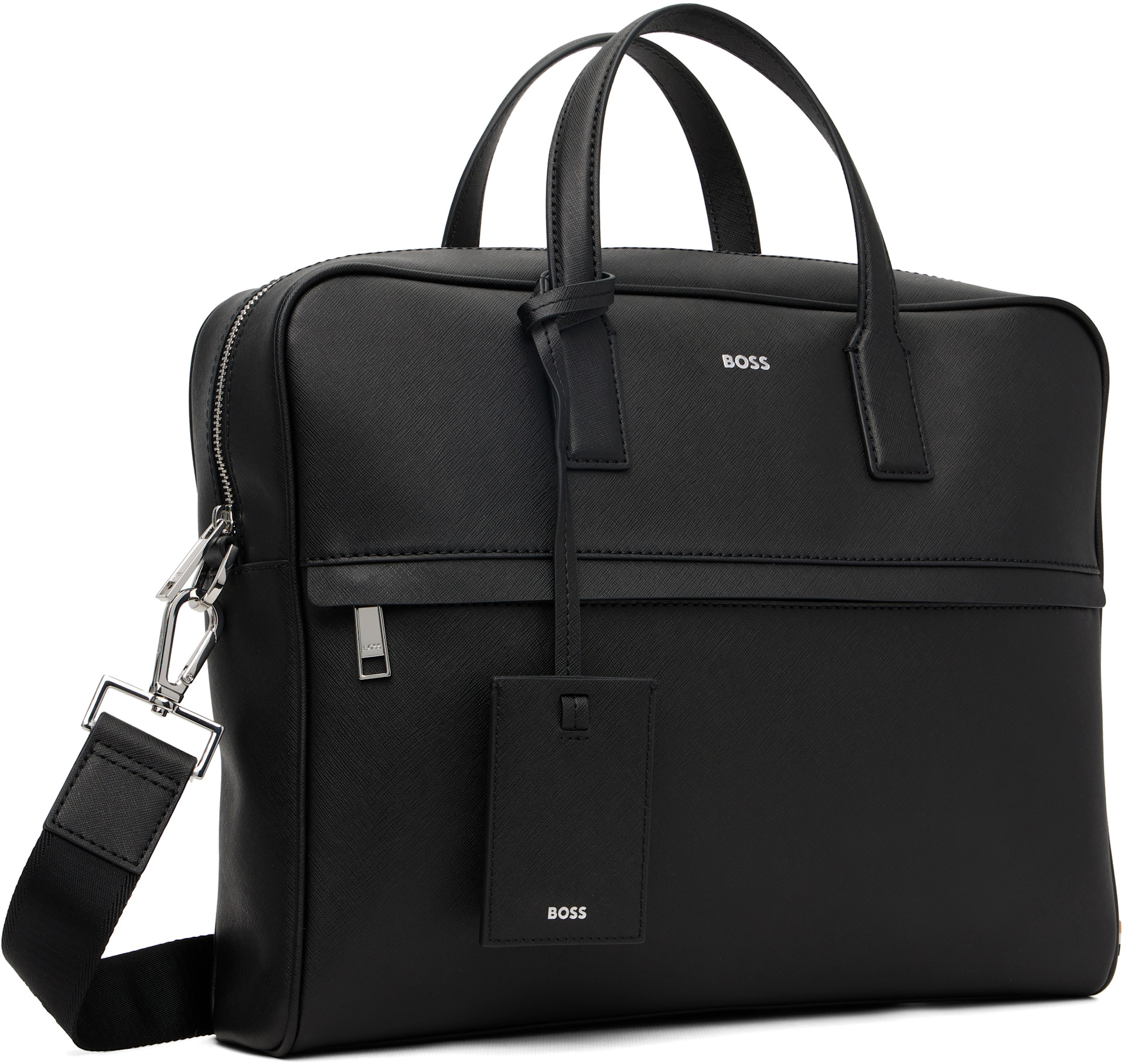 BOSS - Black Foil-Print Logo Briefcase