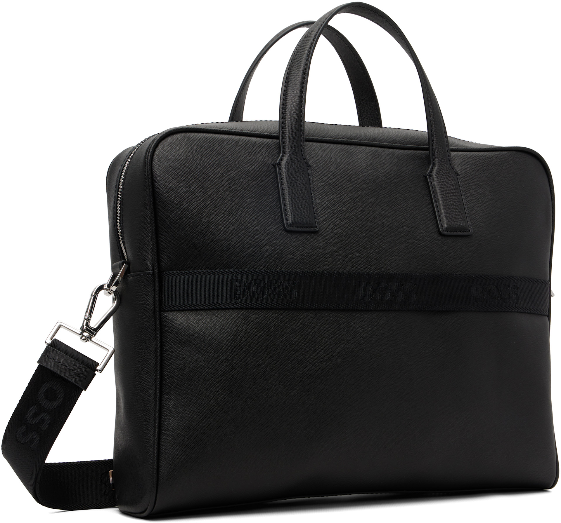 BOSS - Black Foil-Print Logo Briefcase
