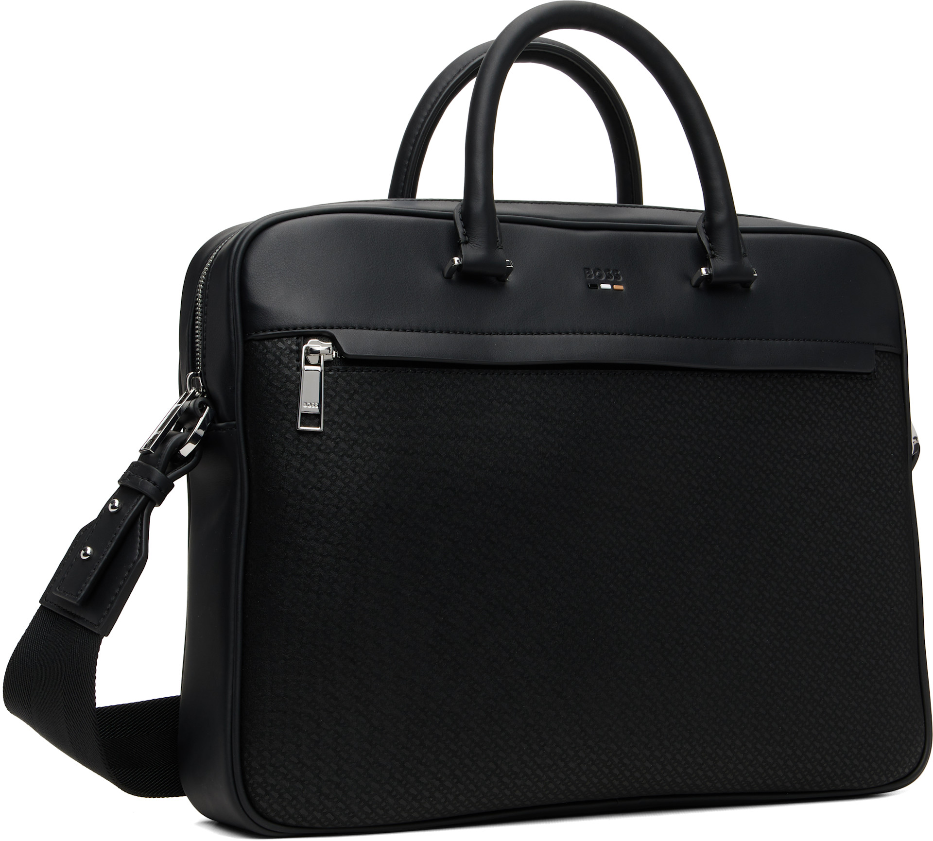 Boss - Porte-document noir à monogrammes