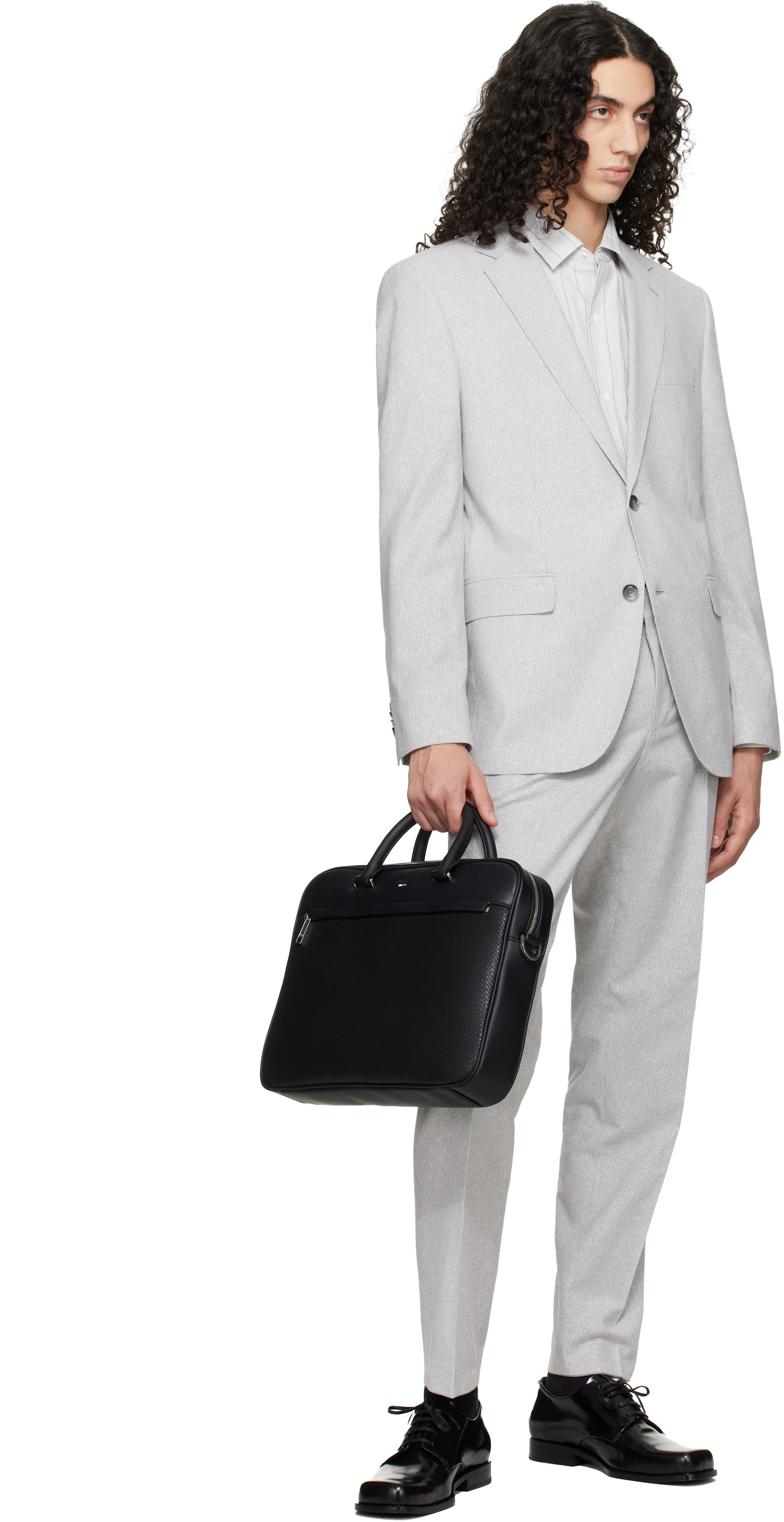 Boss - Porte-document noir à monogrammes
