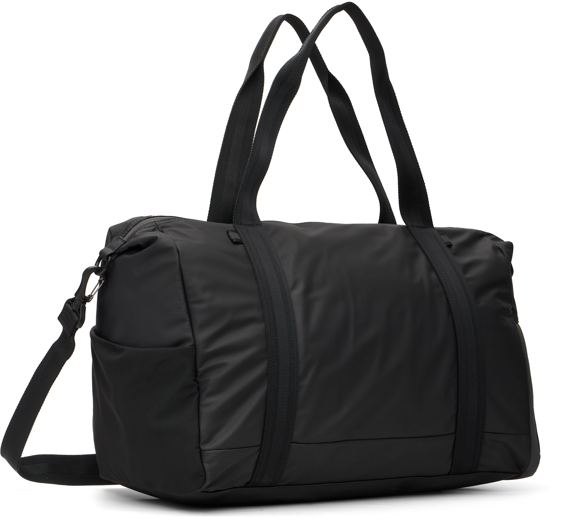 BOSS: ブラック Reflective Details フェイクレザー ホールドオール