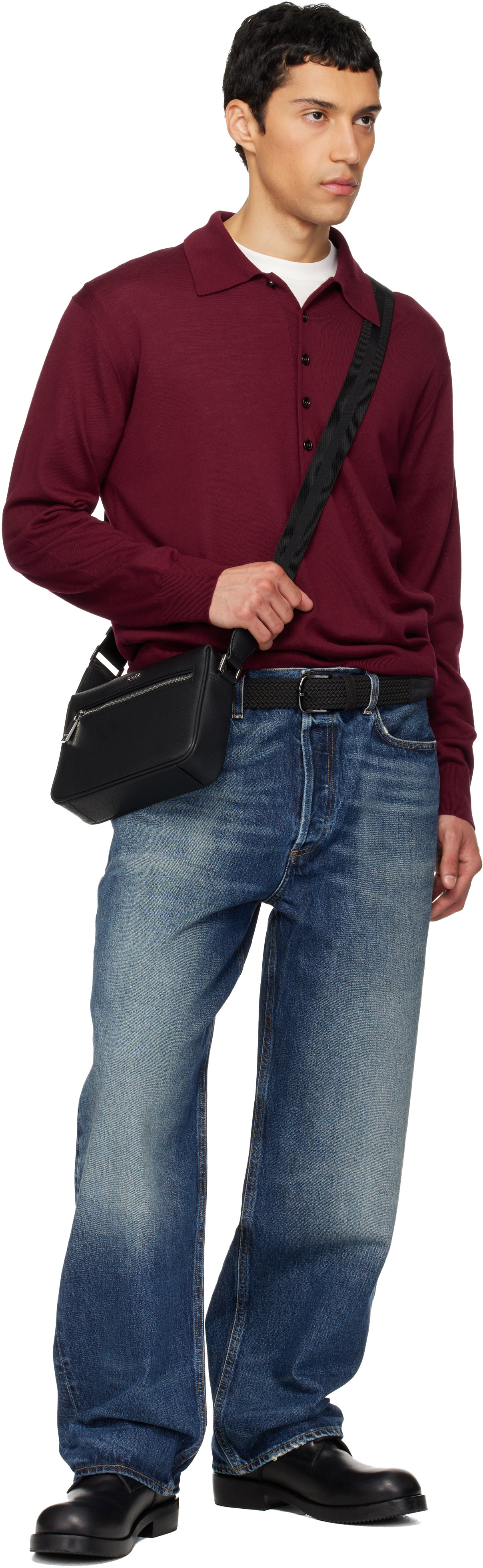 BOSS: Black Logo Lettering Crossbody Bag | SSENSE