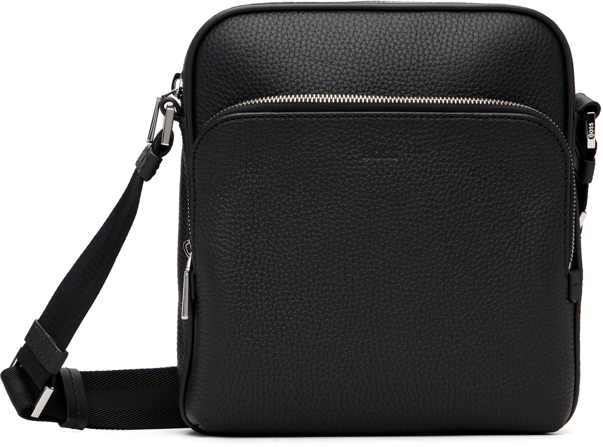 BOSS: Black Embossed-Logo Reporter Bag | SSENSE