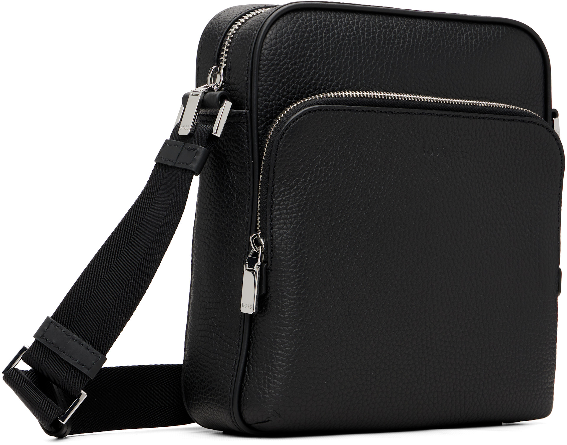 BOSS: Black Embossed-Logo Reporter Bag | SSENSE
