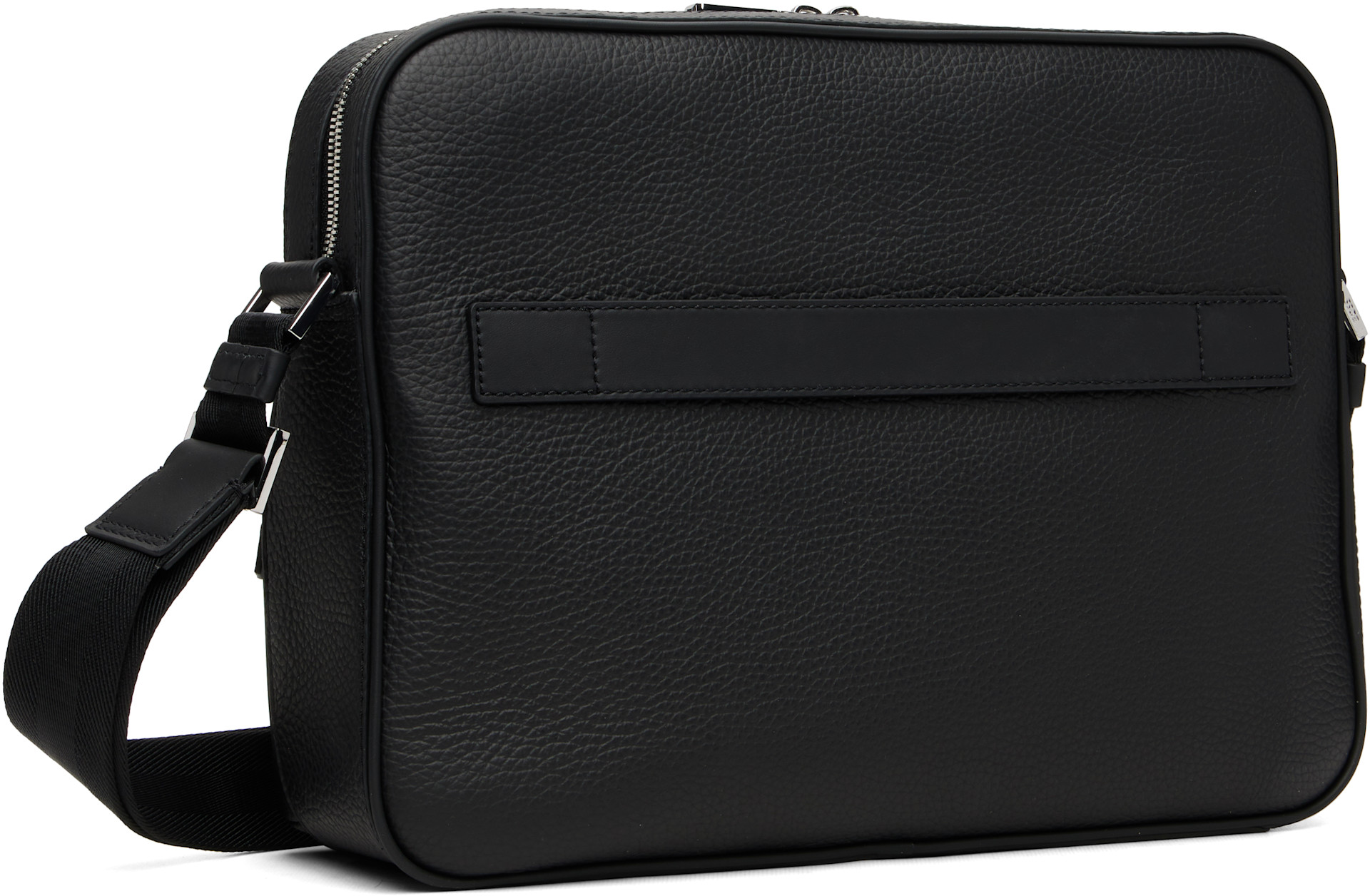 BOSS: Black Grained Leather Bag | SSENSE