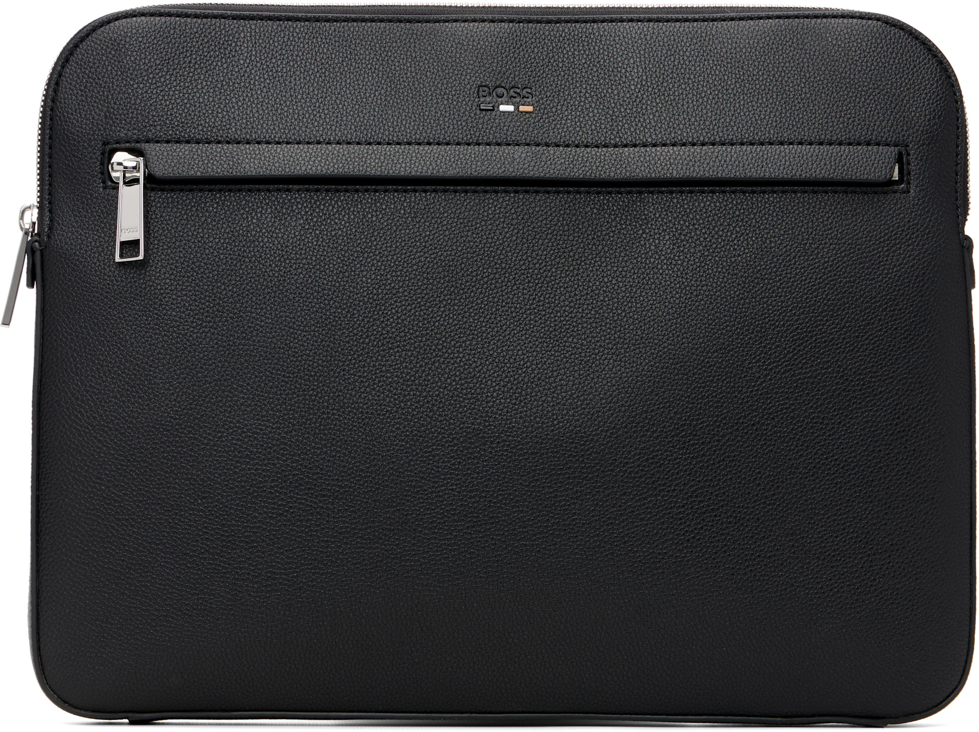 BOSS - Black Embossed-Logo Laptop Bag