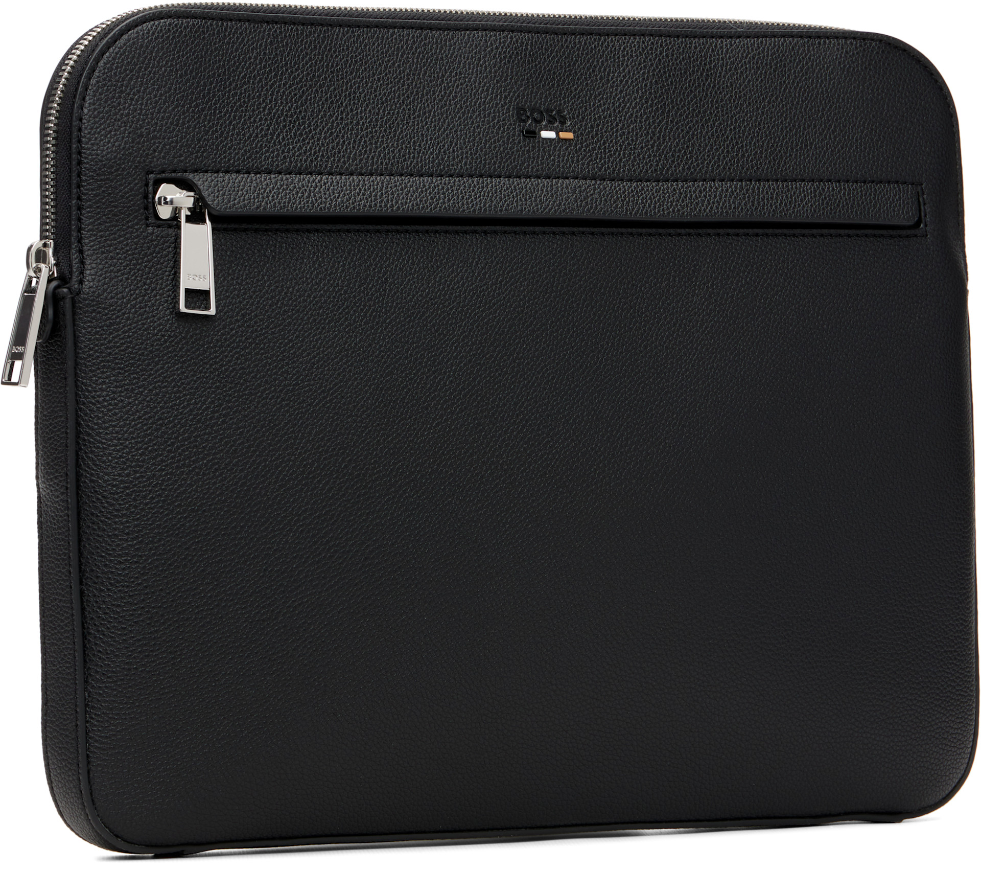 BOSS - Black Embossed-Logo Laptop Bag