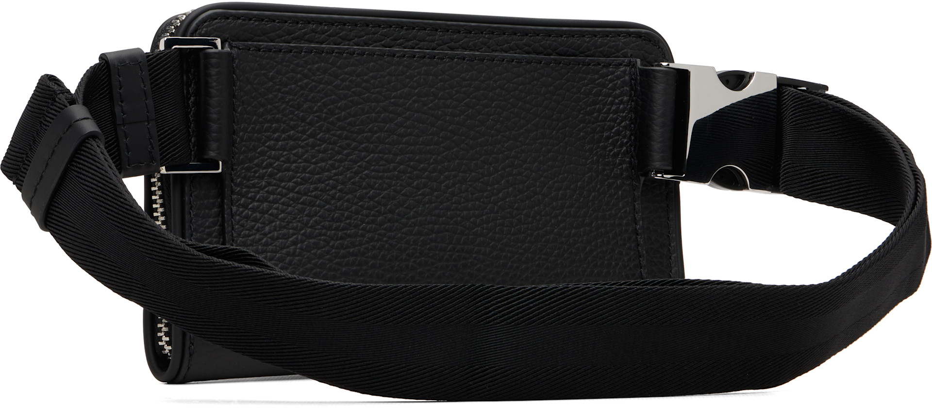 BOSS - Black Italian Leather Crossbody Belt Bag