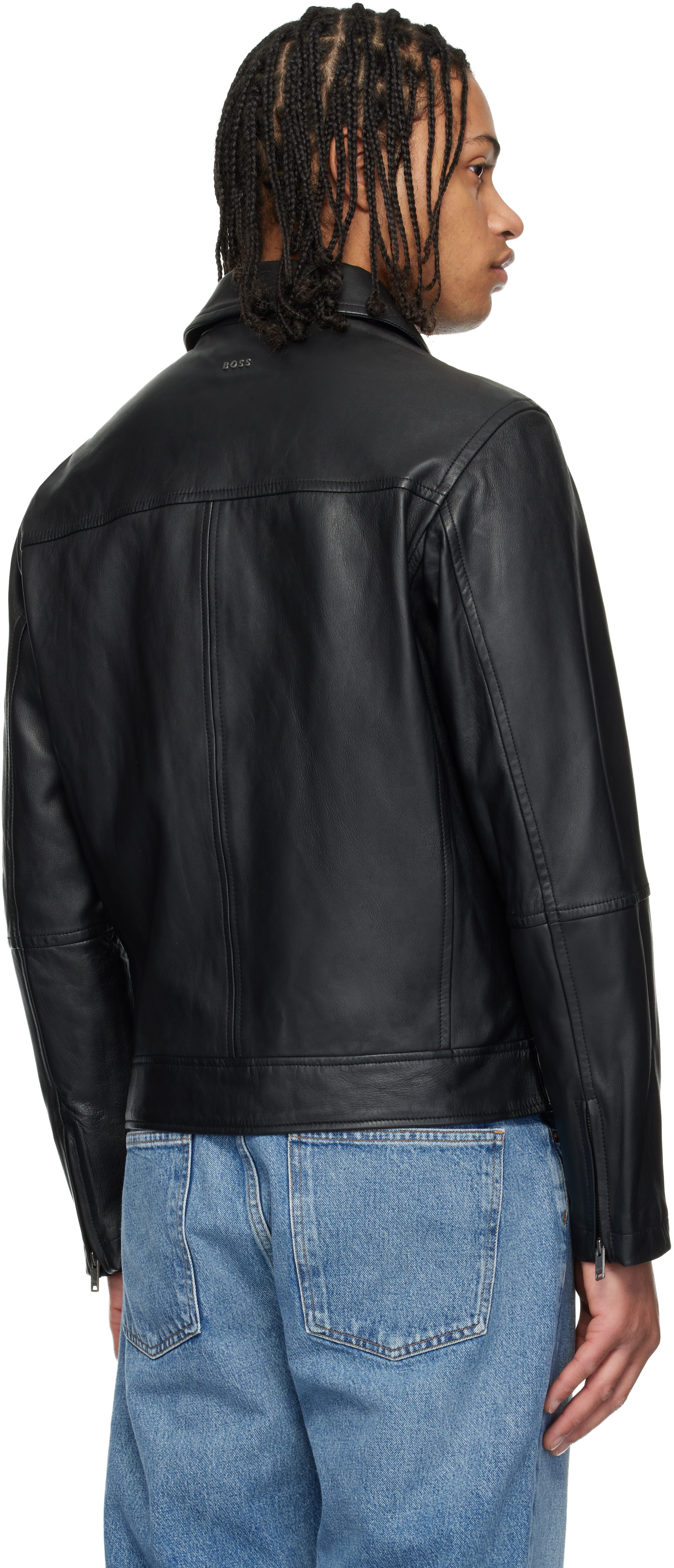 BOSS - Black Regular Fit Nappa Leather Jacket