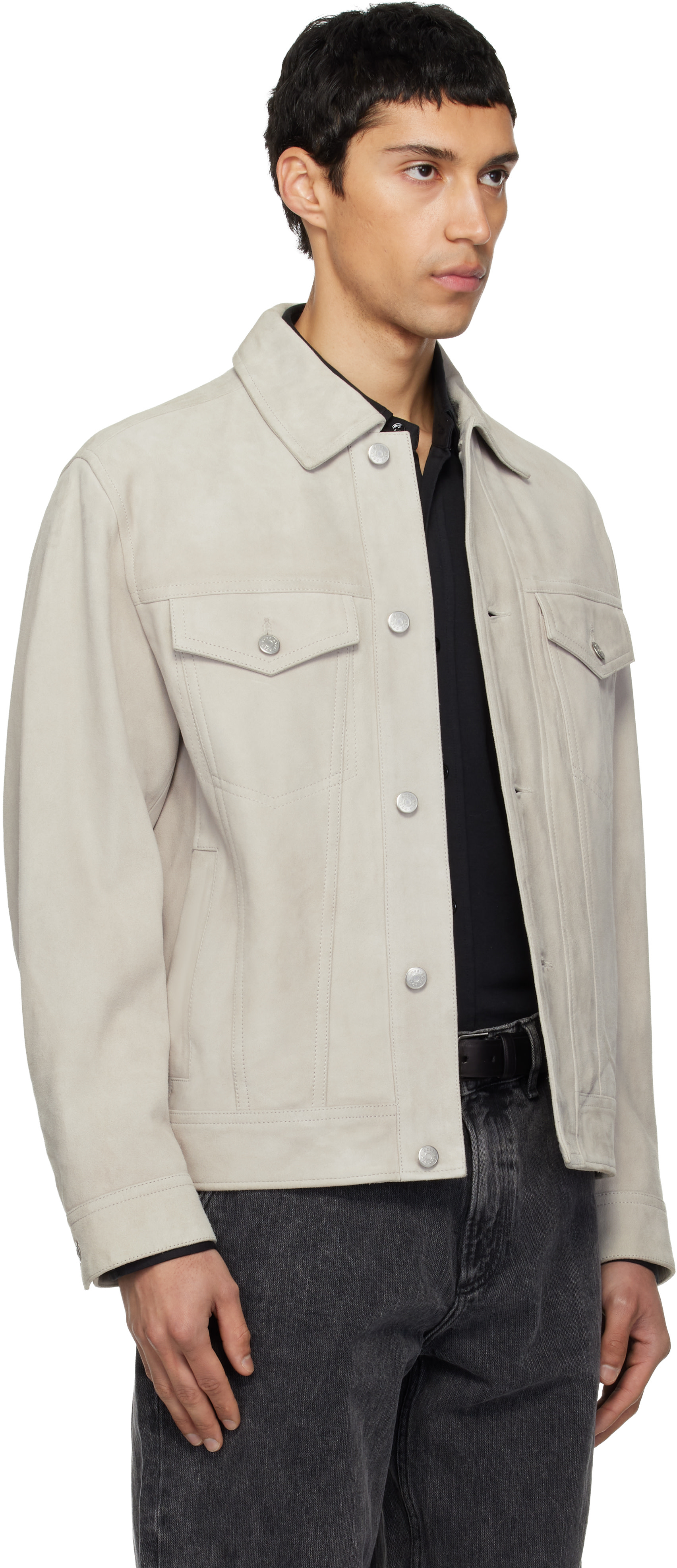 BOSS - Taupe Goatskin Suede Jacket