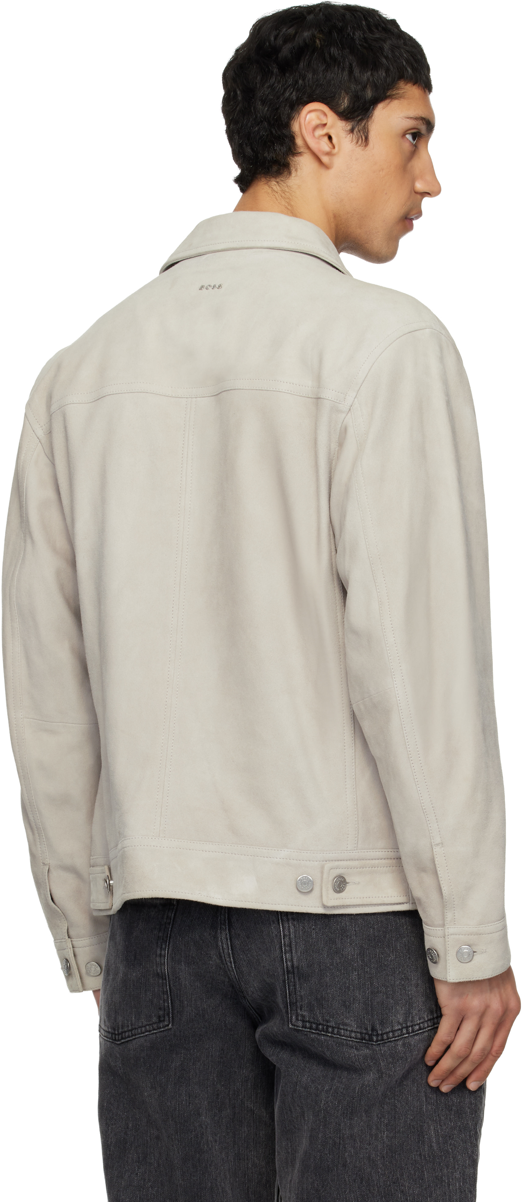 BOSS - Taupe Goatskin Suede Jacket