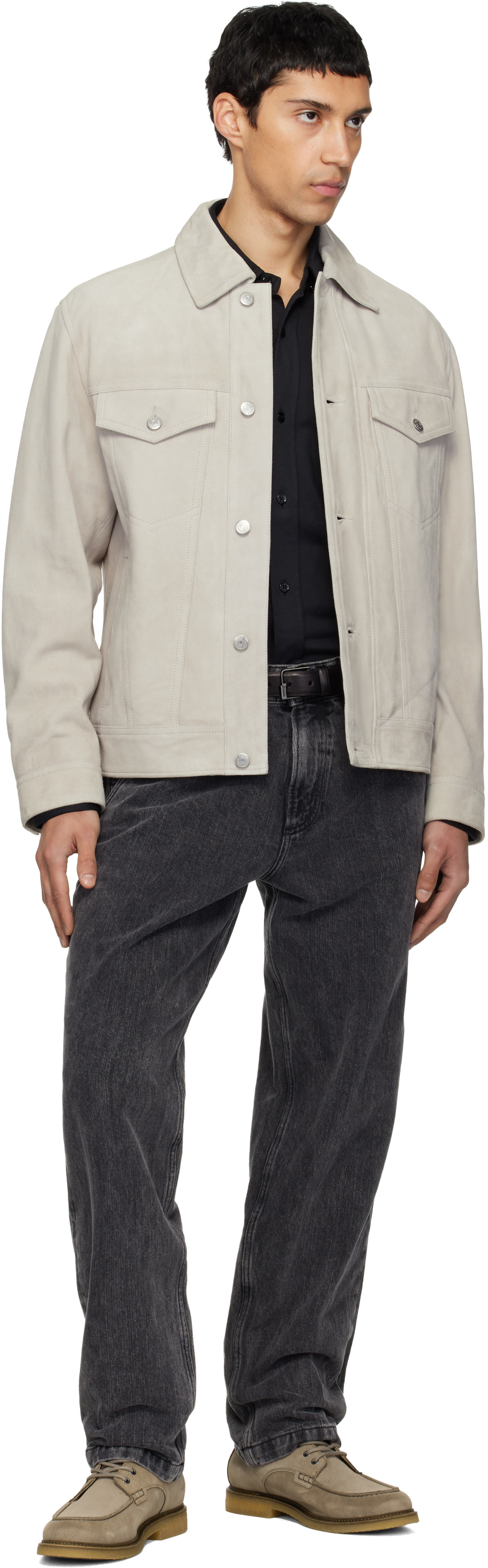 BOSS - Taupe Goatskin Suede Jacket