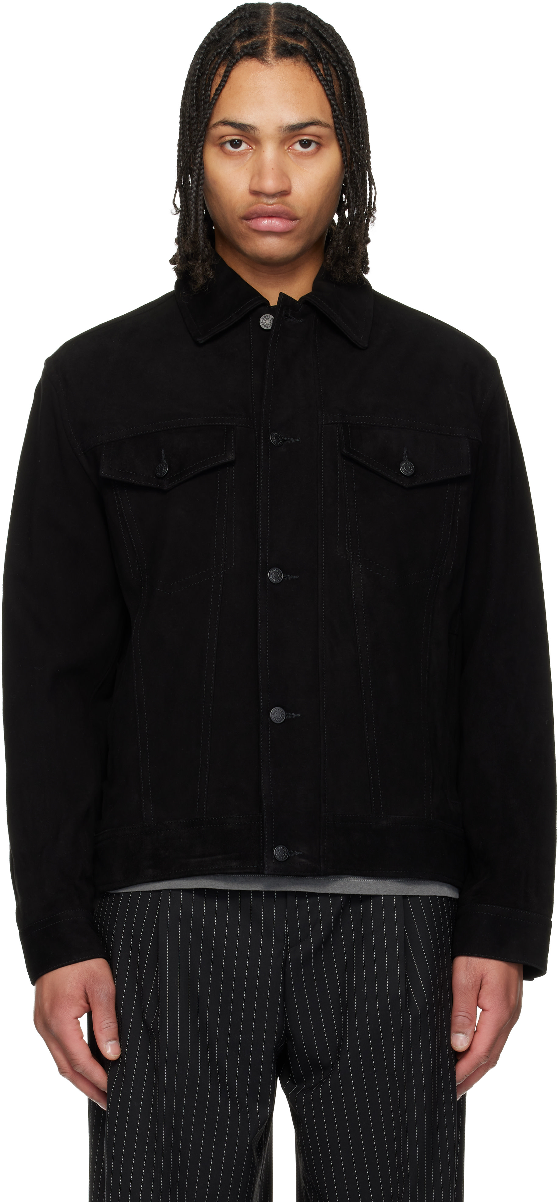 BOSS - Black Goatskin Suede Jacket