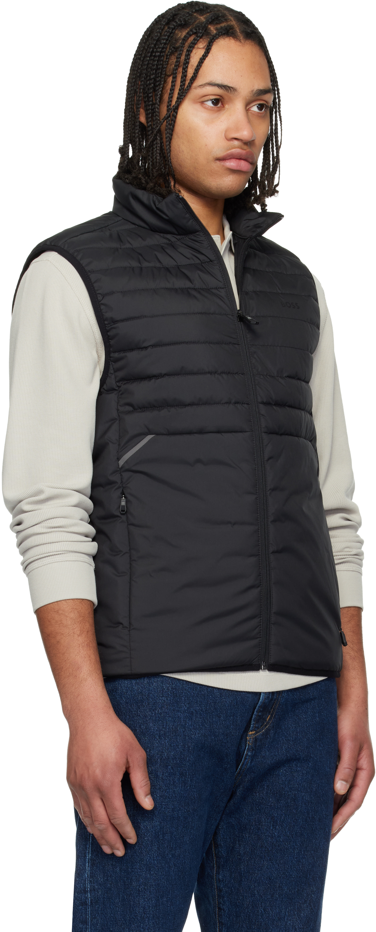 BOSS - Black Water-Repellent Decorative Reflective Accent Vest