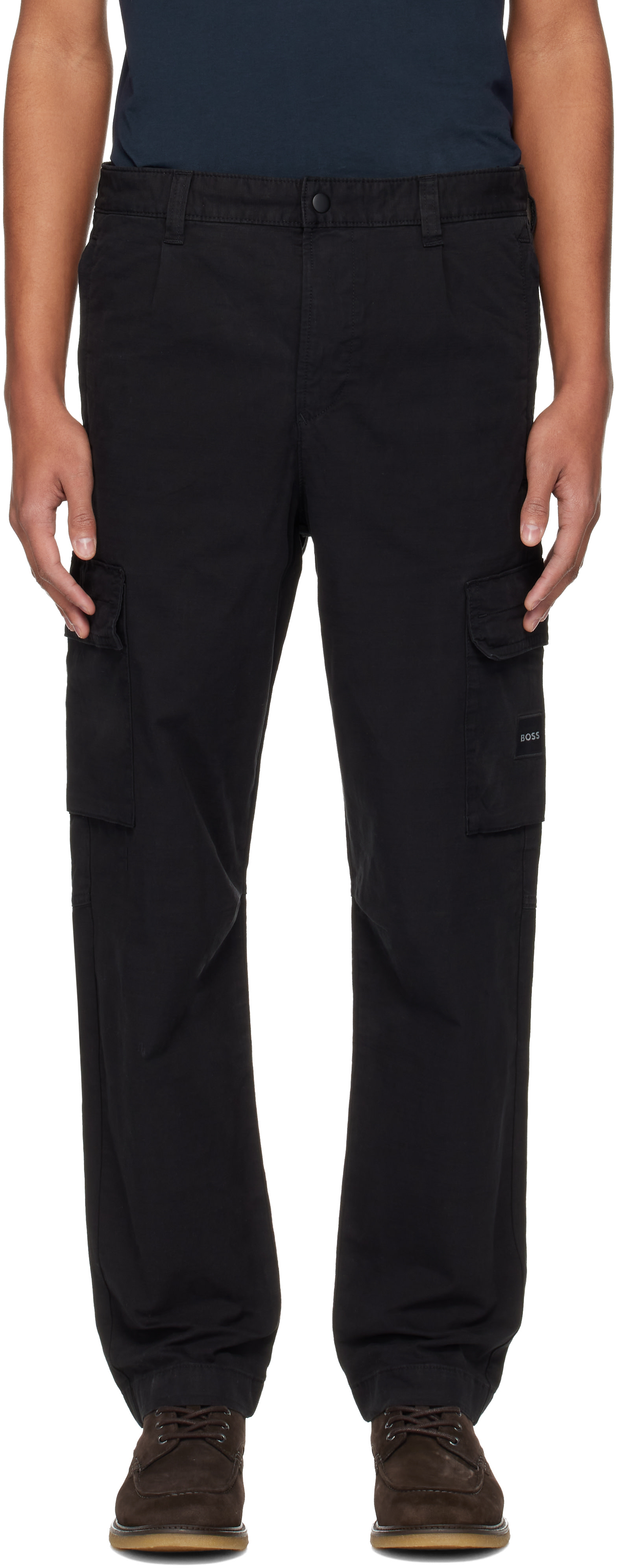 BOSS - Black Cotton Cargo Pants