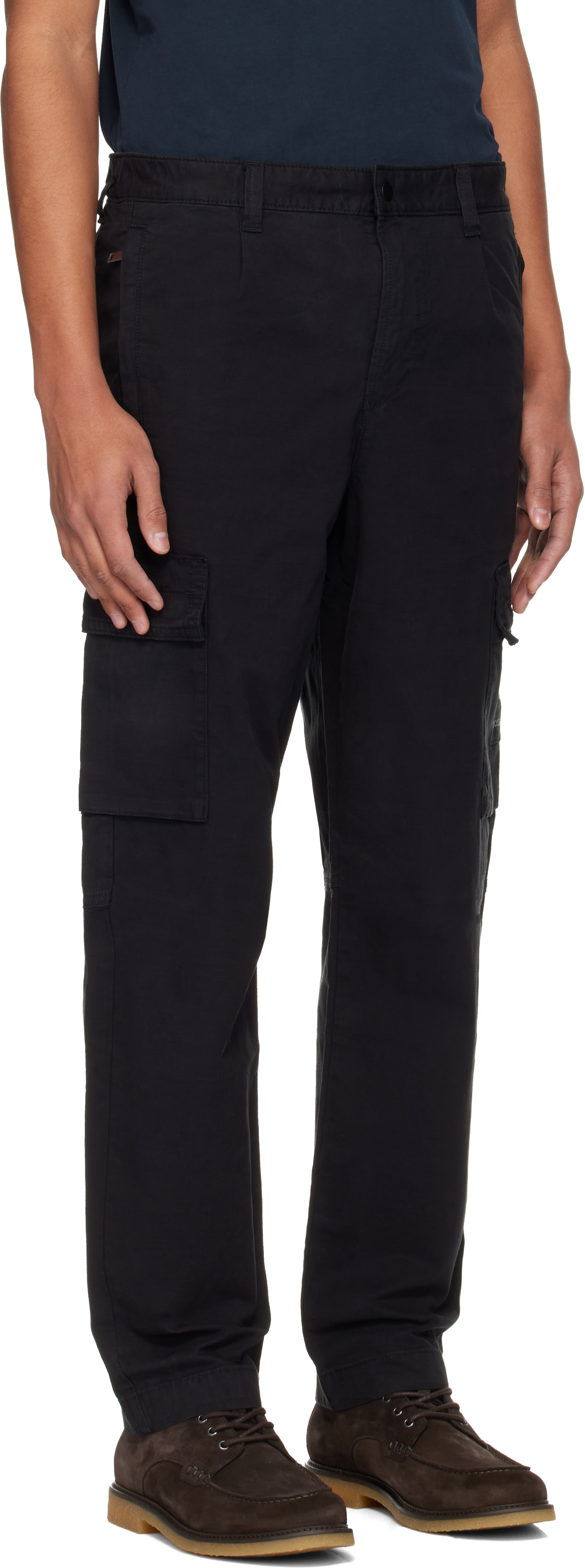 BOSS - Black Cotton Cargo Pants